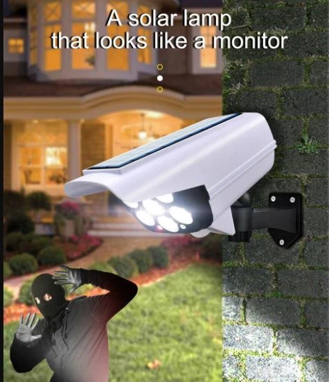 LED Solar Light Motion Sensor Security Wall Street Yard Outdoor Lamp Fake Camera