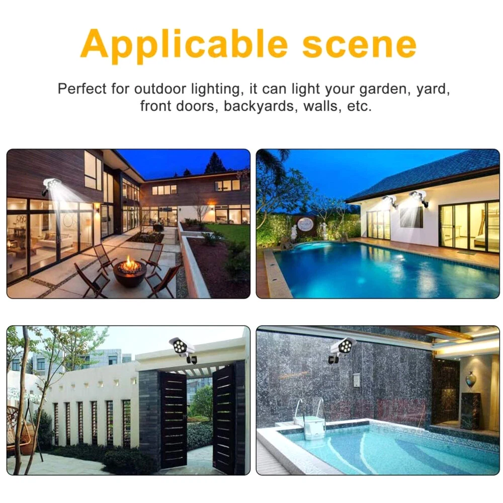 LED Solar Light Motion Sensor Security Wall Street Yard Outdoor Lamp Fake Camera