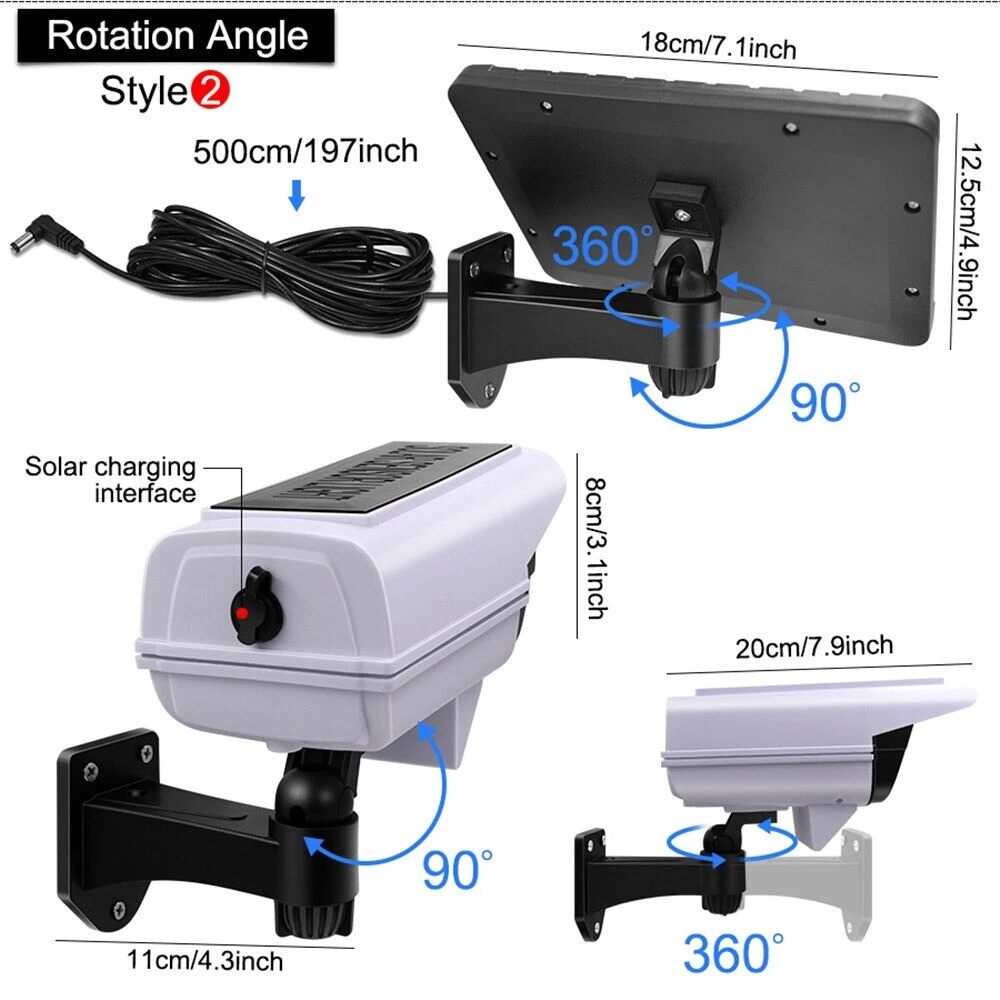 LED Solar Light Motion Sensor Security Wall Street Yard Outdoor Lamp Fake Camera