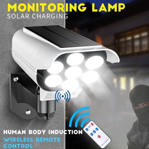 LED Solar Light Motion Sensor Security Wall Street Yard Outdoor Lamp Fake Camera