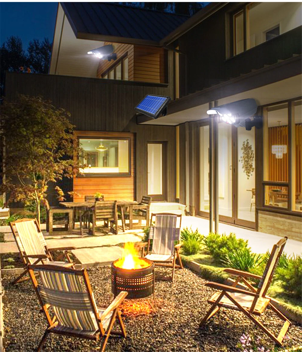 LED Solar Light Motion Sensor Security Wall Street Yard Outdoor Lamp Fake Camera