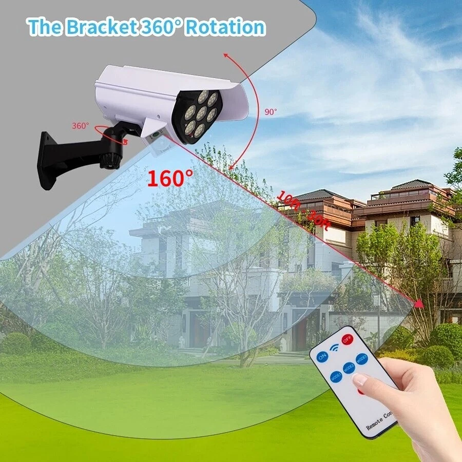 LED Solar Light Motion Sensor Security Wall Street Yard Outdoor Lamp Fake Camera