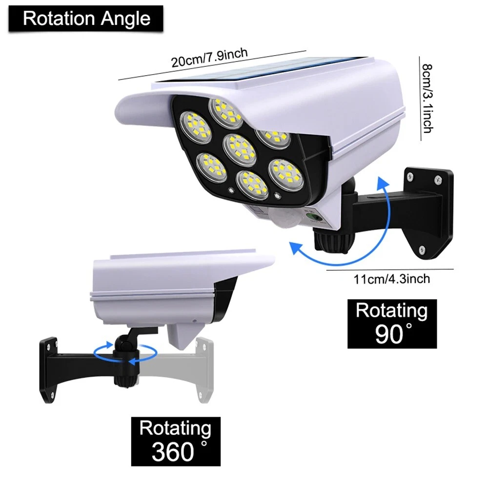 LED Solar Light Motion Sensor Security Wall Street Yard Outdoor Lamp Fake Camera