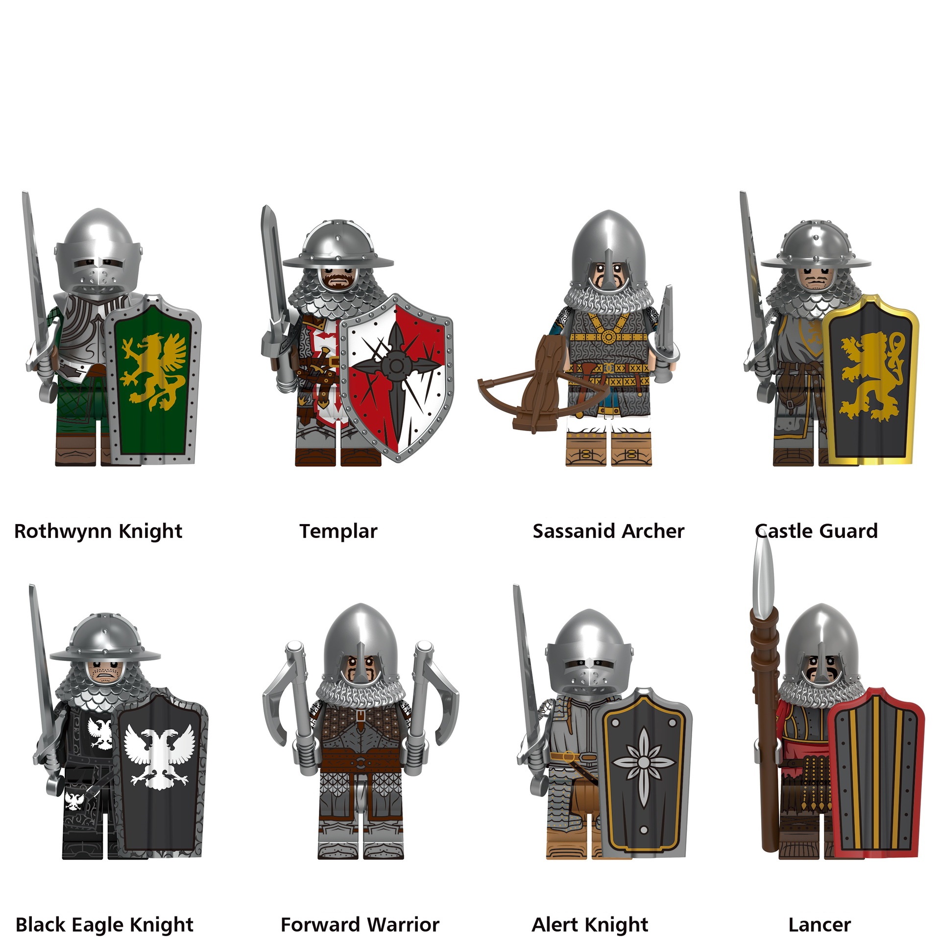 Medieval Military Building Block Figures Ancient Soldier Mini Action Figures Fit Lego