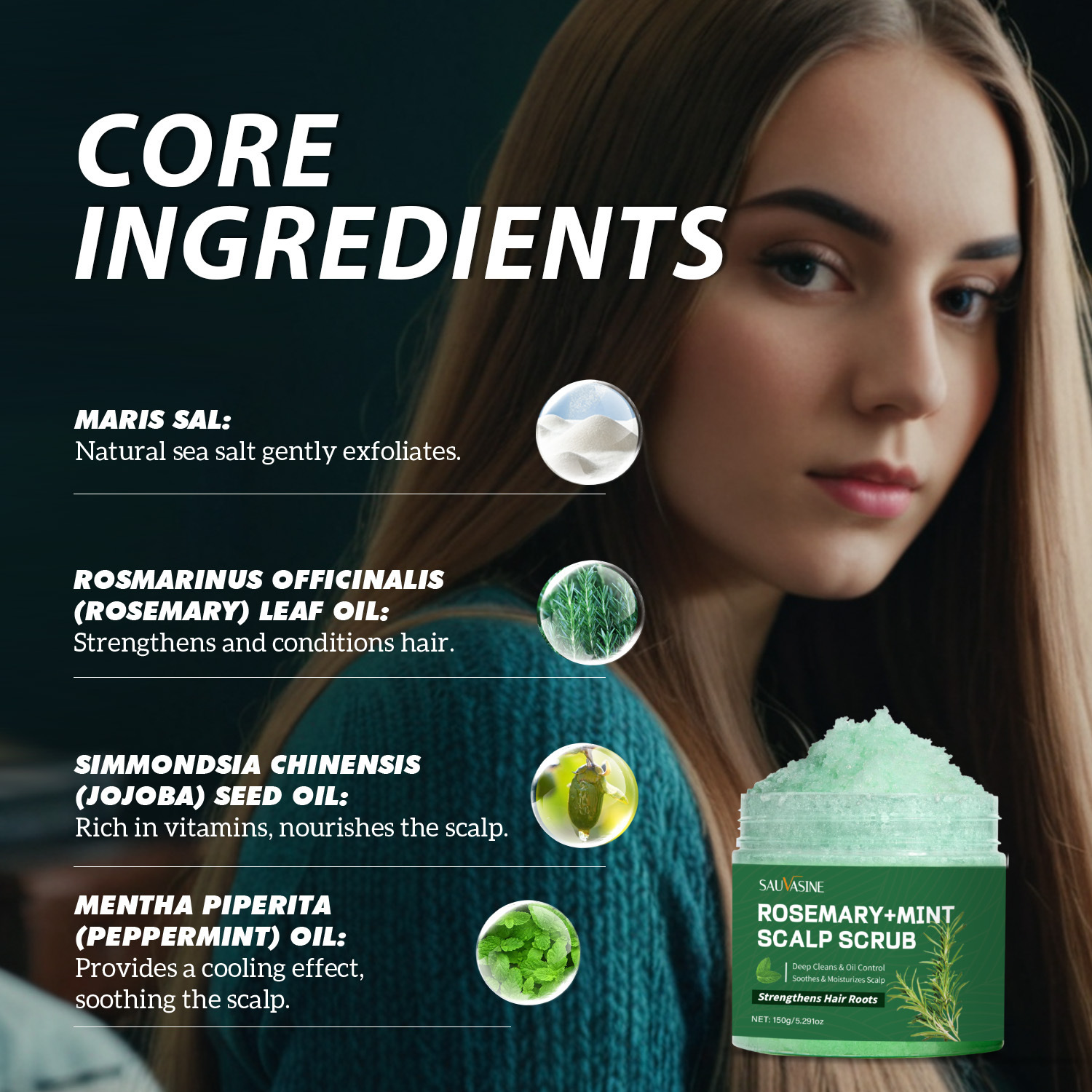 Rosemary Mint Scalp Scrub Shampoo For Deep Cleansing Exfoliating And Revitalizing Hair Wash With Massage Brush 150g
