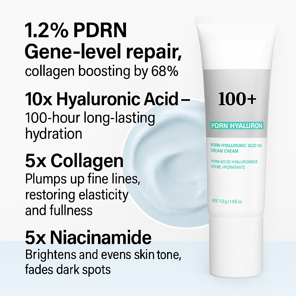 PDRN Hyaluronic Acid Face Cream Moisturizing Nourishing Skin Repairing Daily Facial Care