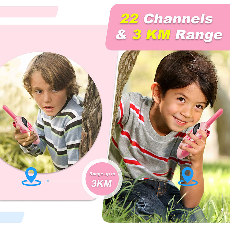 Walkie Talkies for Kids Toys Rechargeable Battery Walkie Talky 22 Channels 2 Way Radio 3KM Long Range for Children Gifts