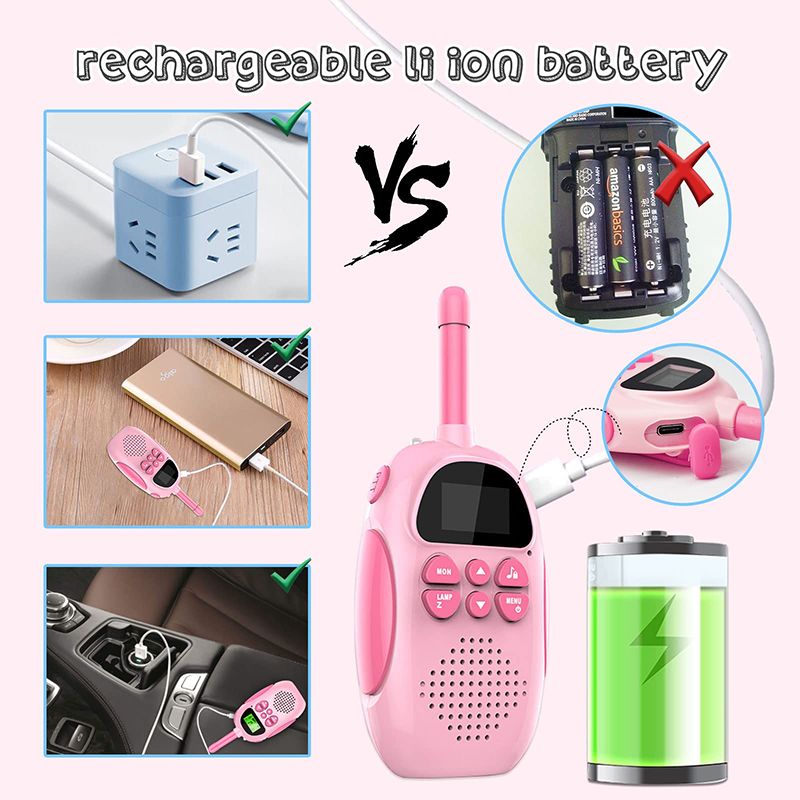 Walkie Talkies for Kids Toys Rechargeable Battery Walkie Talky 22 Channels 2 Way Radio 3KM Long Range for Children Gifts
