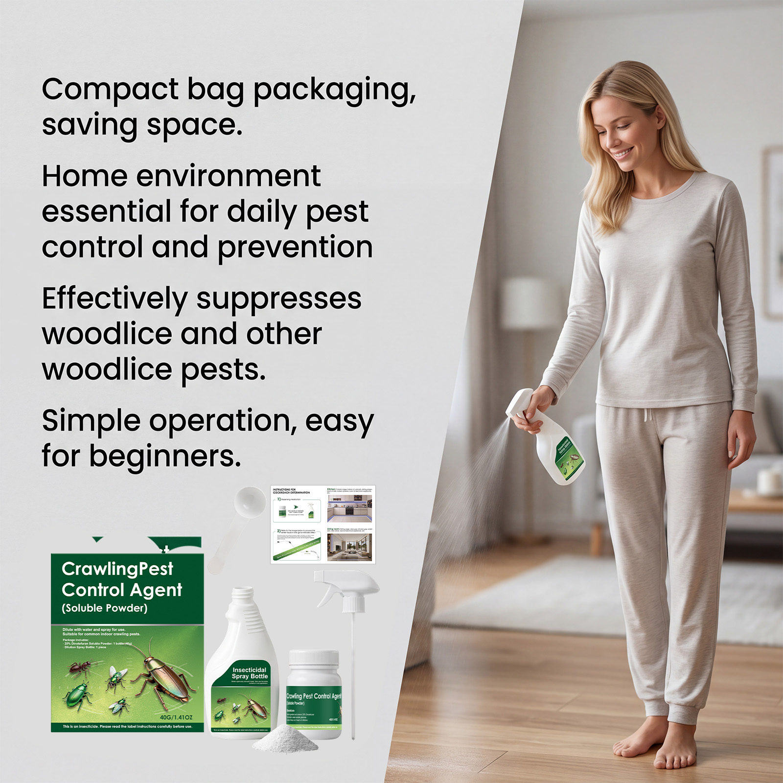 Crawling Pest Control Agent Indoor Kitchen Cockroach Ant Woodlouse Prevention Mild Household Insect Repellent Goods