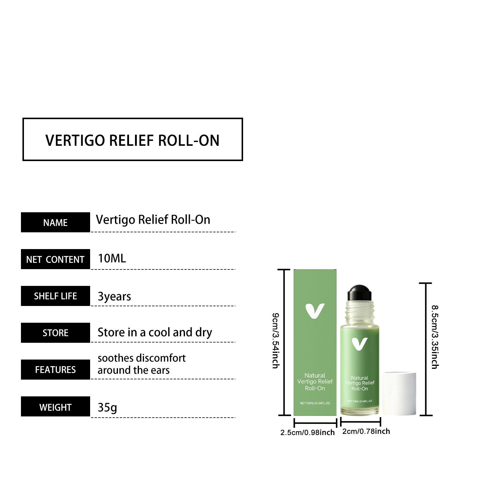 Roller Ball Essential Oil Cool Massage Portable Design For Men Women Daily Care Local Ear Surround Area