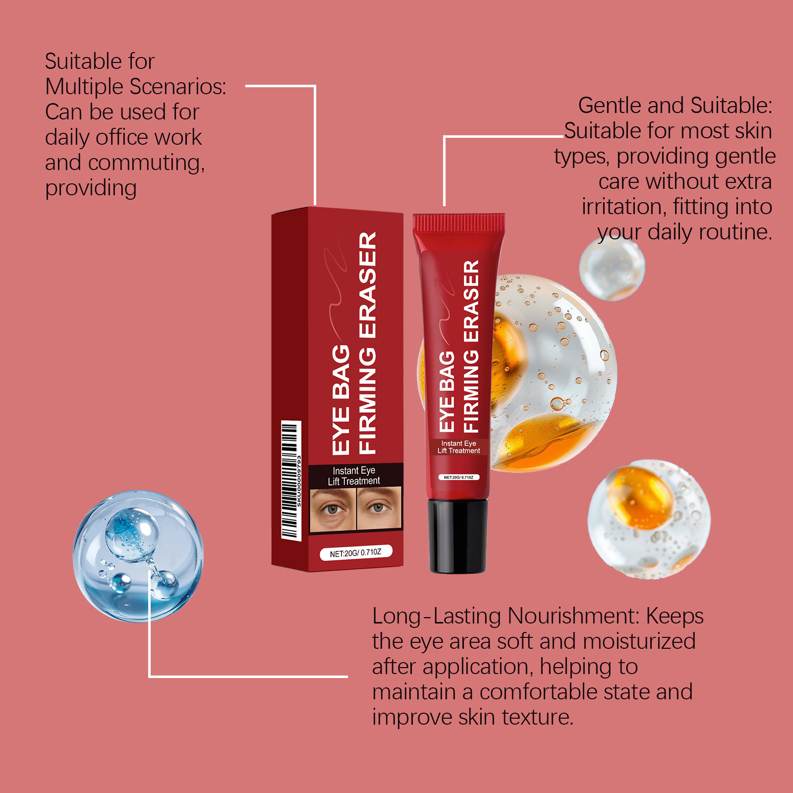Moisturizing Eye Cream Comfortable Nourishing Daily Mild Hydrating Soft Care For Skin Around Eyes Smear