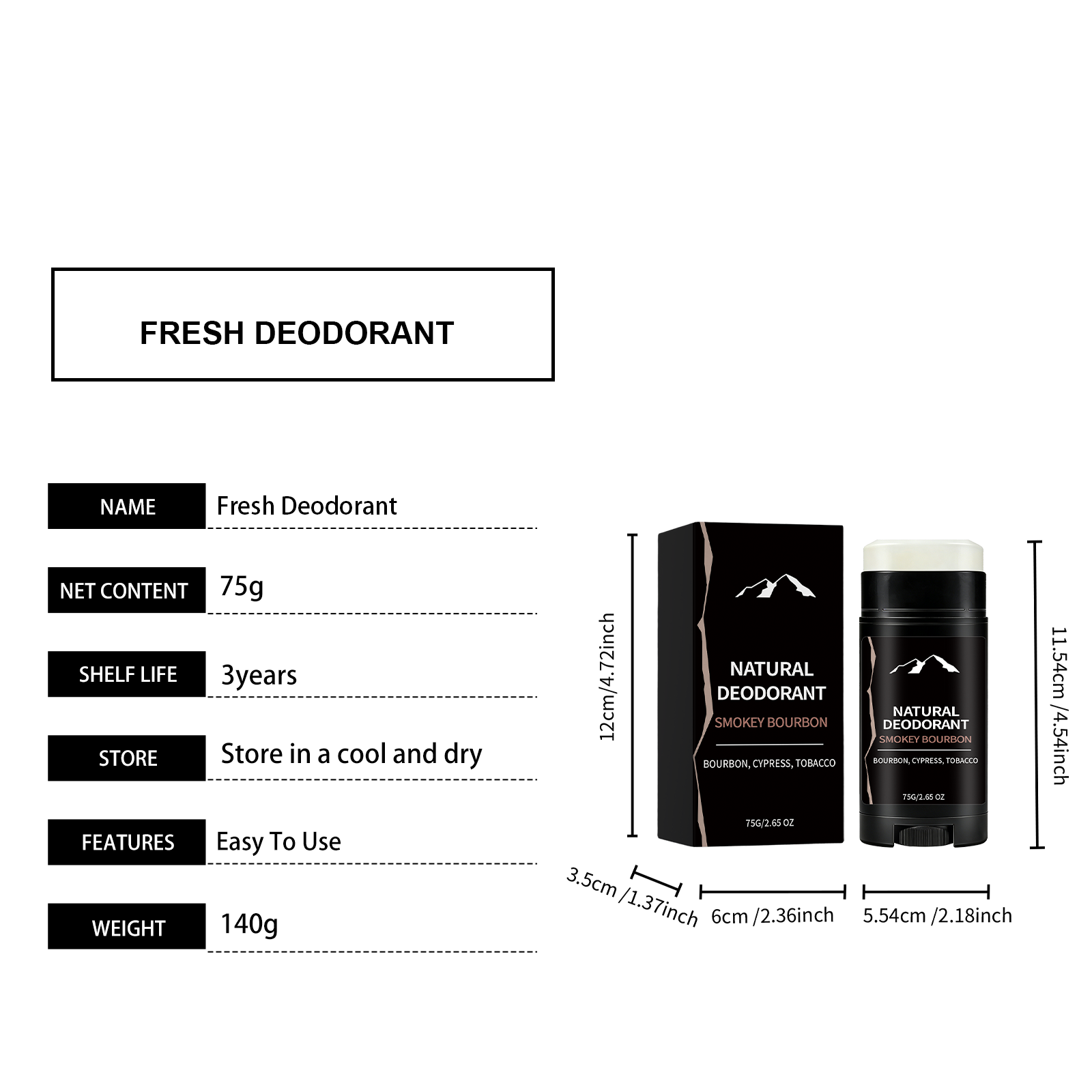 Men Wood Balm Stick Smooth Non Sticky Moist Dry Long Lasting Fresh Cedar Underarm Skin