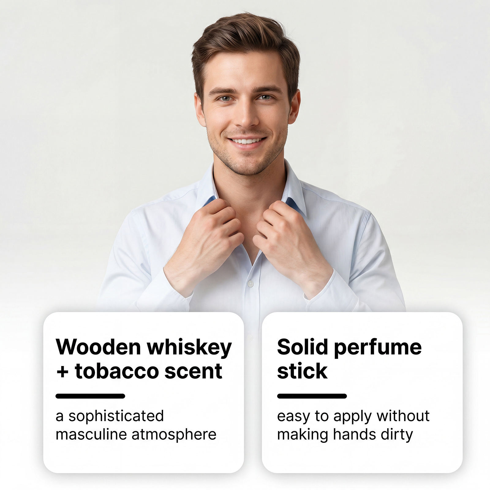 Men Wood Balm Stick Smooth Non Sticky Moist Dry Long Lasting Fresh Cedar Underarm Skin