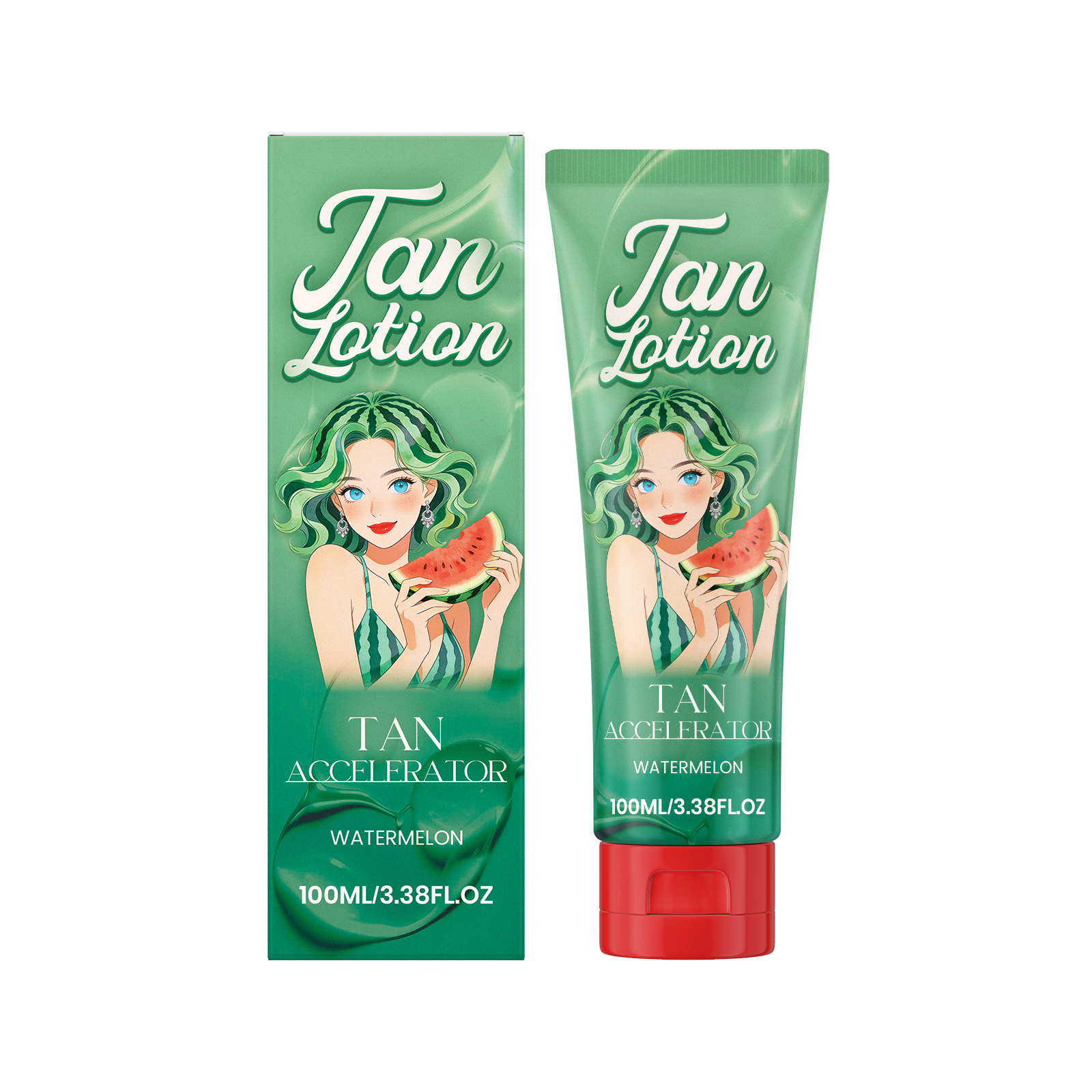 Watermelon Sugar Tanning Lotion Mild Moisturizing Soft Skin Daily Outdoor Activity Apply Deep Wheat Skin Care Cream