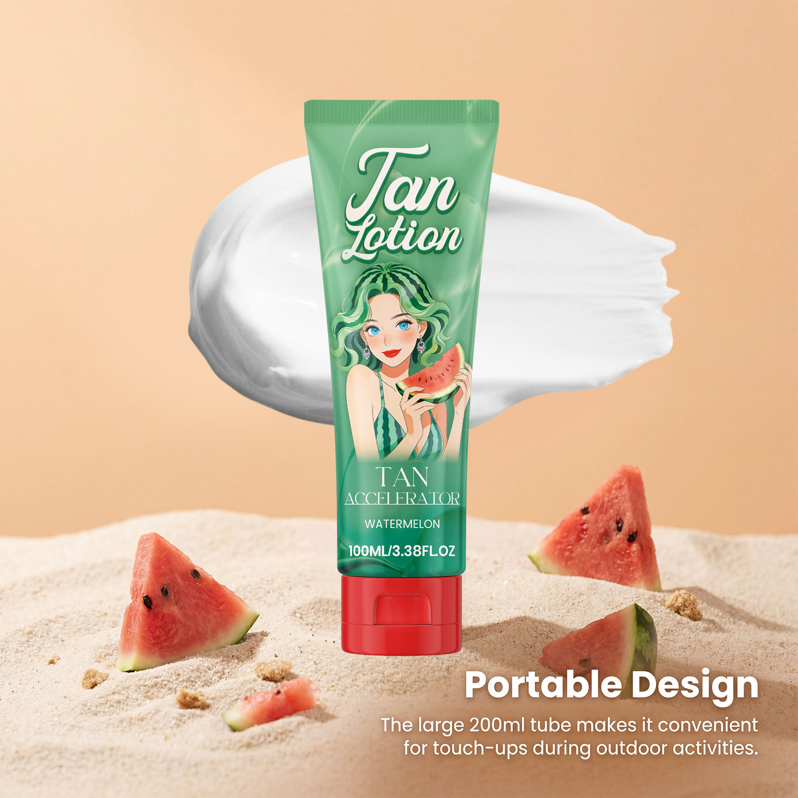 Watermelon Sugar Tanning Lotion Mild Moisturizing Soft Skin Daily Outdoor Activity Apply Deep Wheat Skin Care Cream