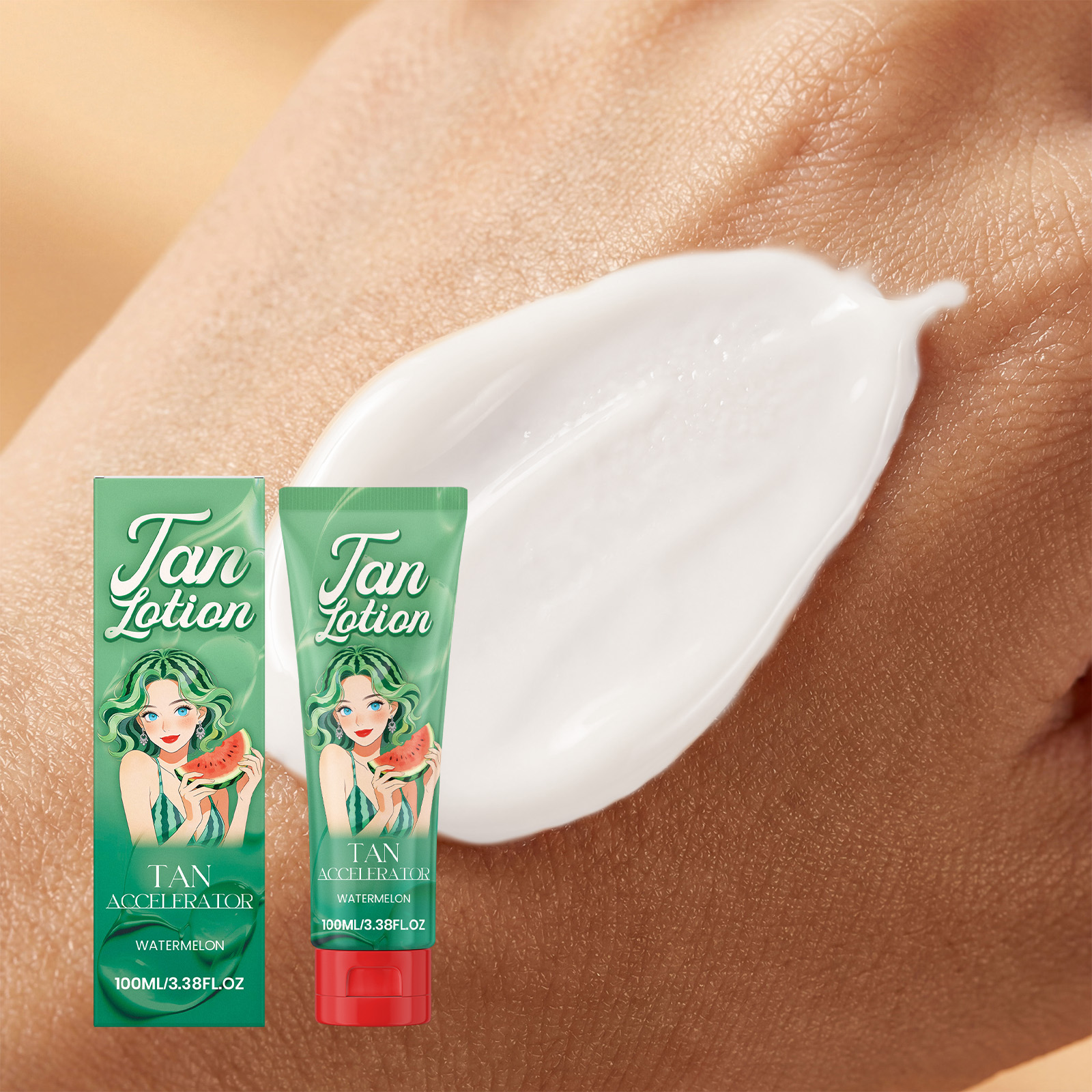 Watermelon Sugar Tanning Lotion Mild Moisturizing Soft Skin Daily Outdoor Activity Apply Deep Wheat Skin Care Cream