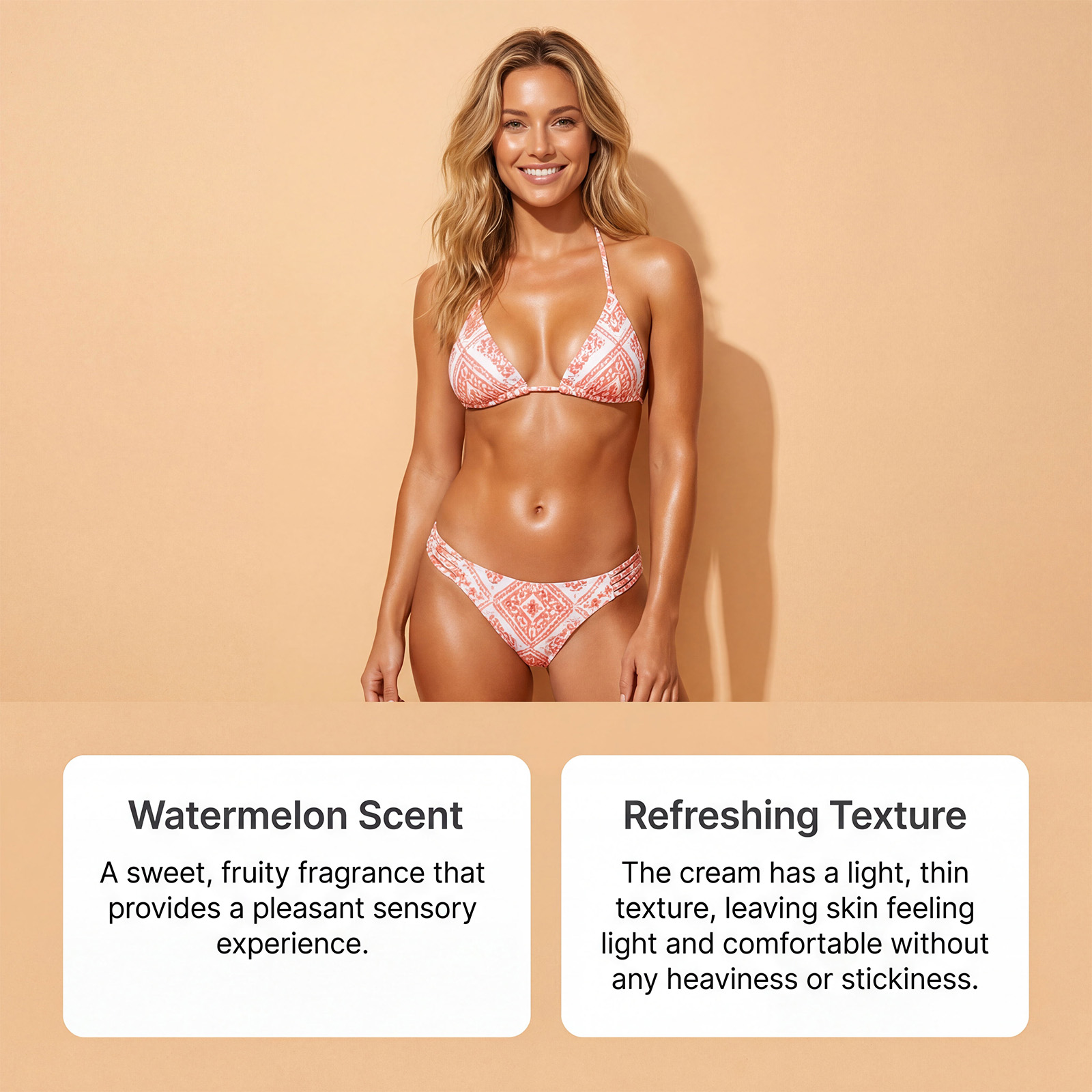 Watermelon Sugar Tanning Lotion Mild Moisturizing Soft Skin Daily Outdoor Activity Apply Deep Wheat Skin Care Cream