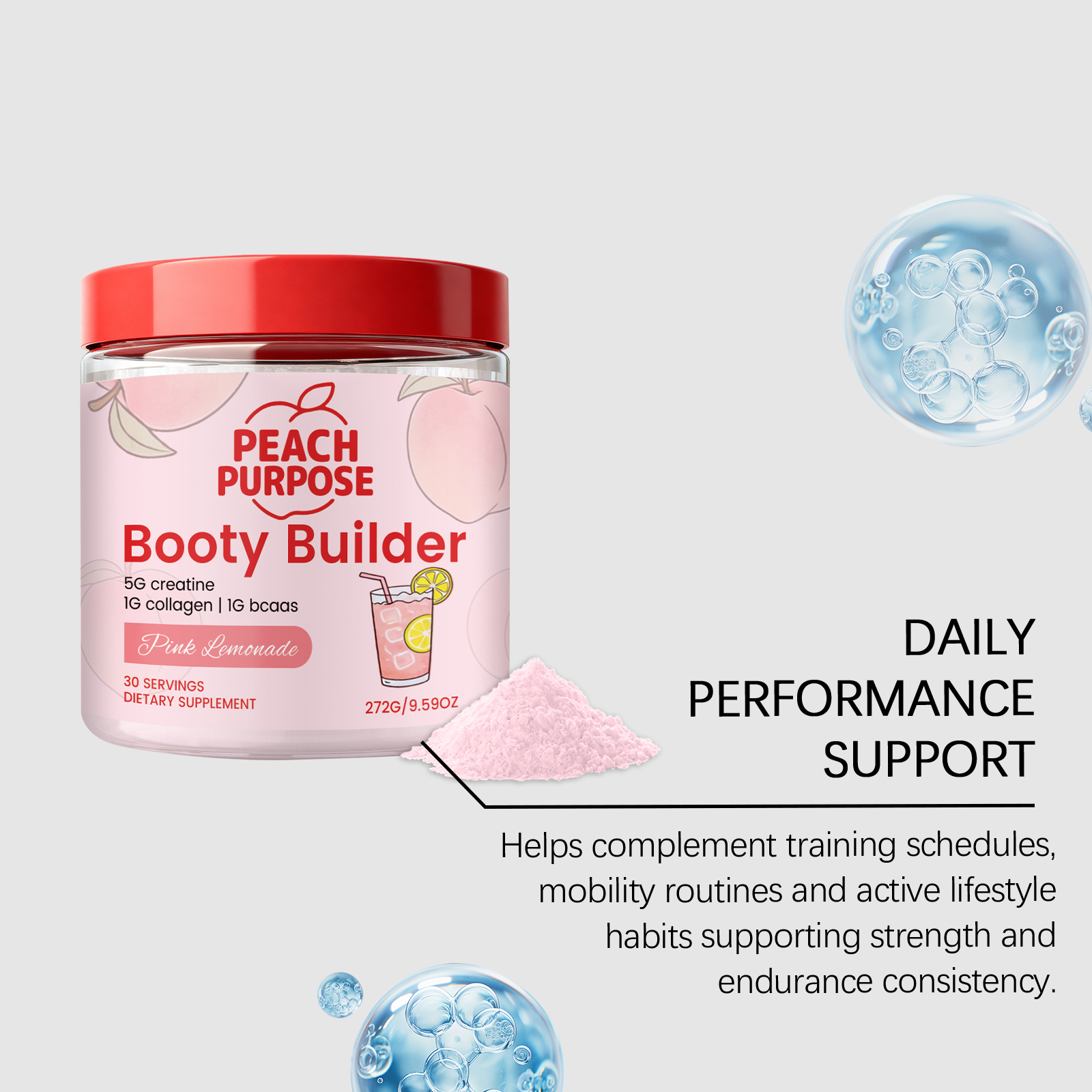 Peach Nutrition Powder Lift Hip Lines Portable Easy Brew Dietary Nutrition Supplement For Fitness Crowd Daily Body Care Health Nutrient