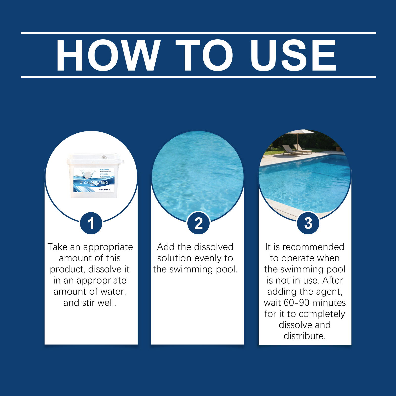 Pool Cleaning Tablets Fast Dissolving Odor Clear Water Purify Stain Remove Portable Care Home Outdoor Apply