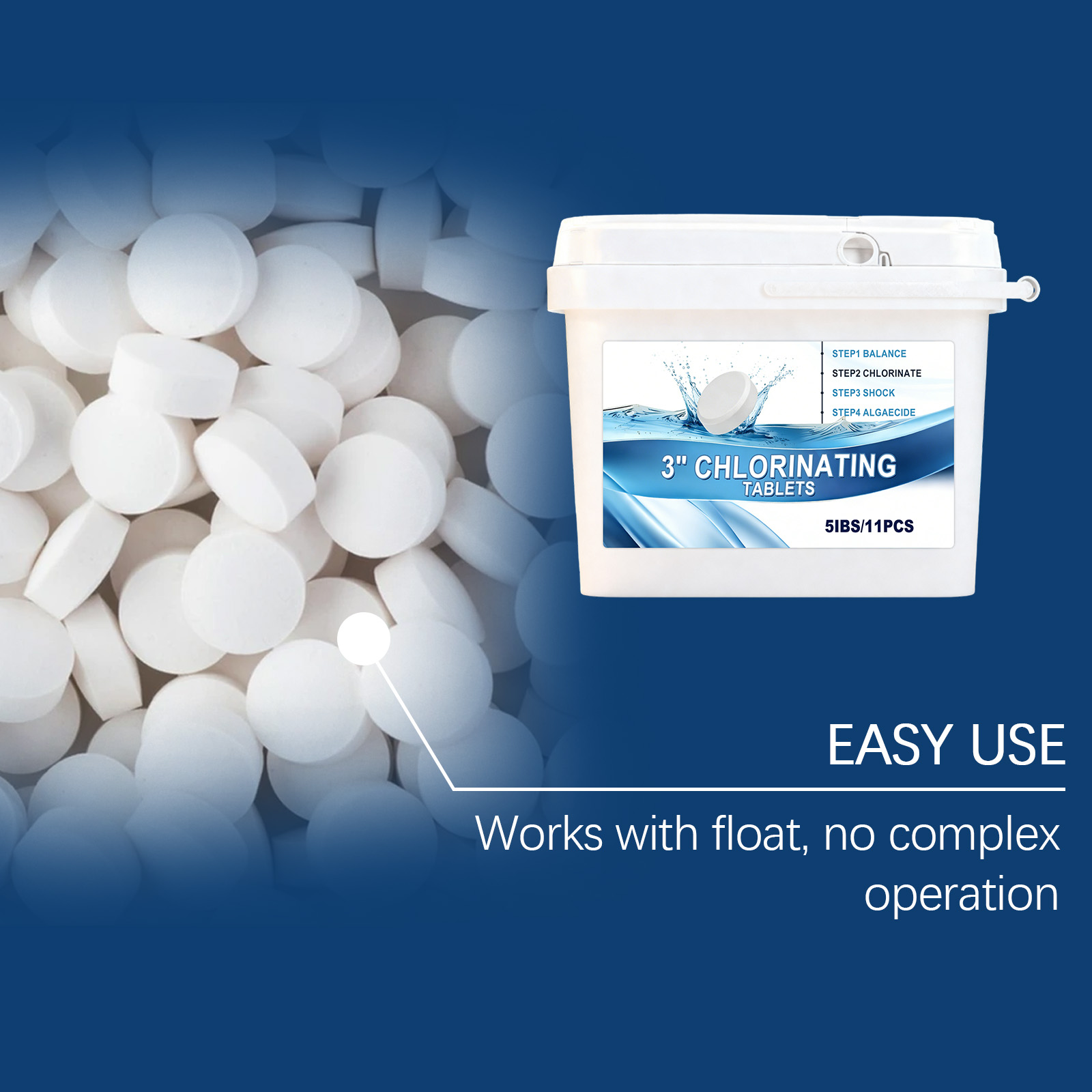 Pool Cleaning Tablets Fast Dissolving Odor Clear Water Purify Stain Remove Portable Care Home Outdoor Apply