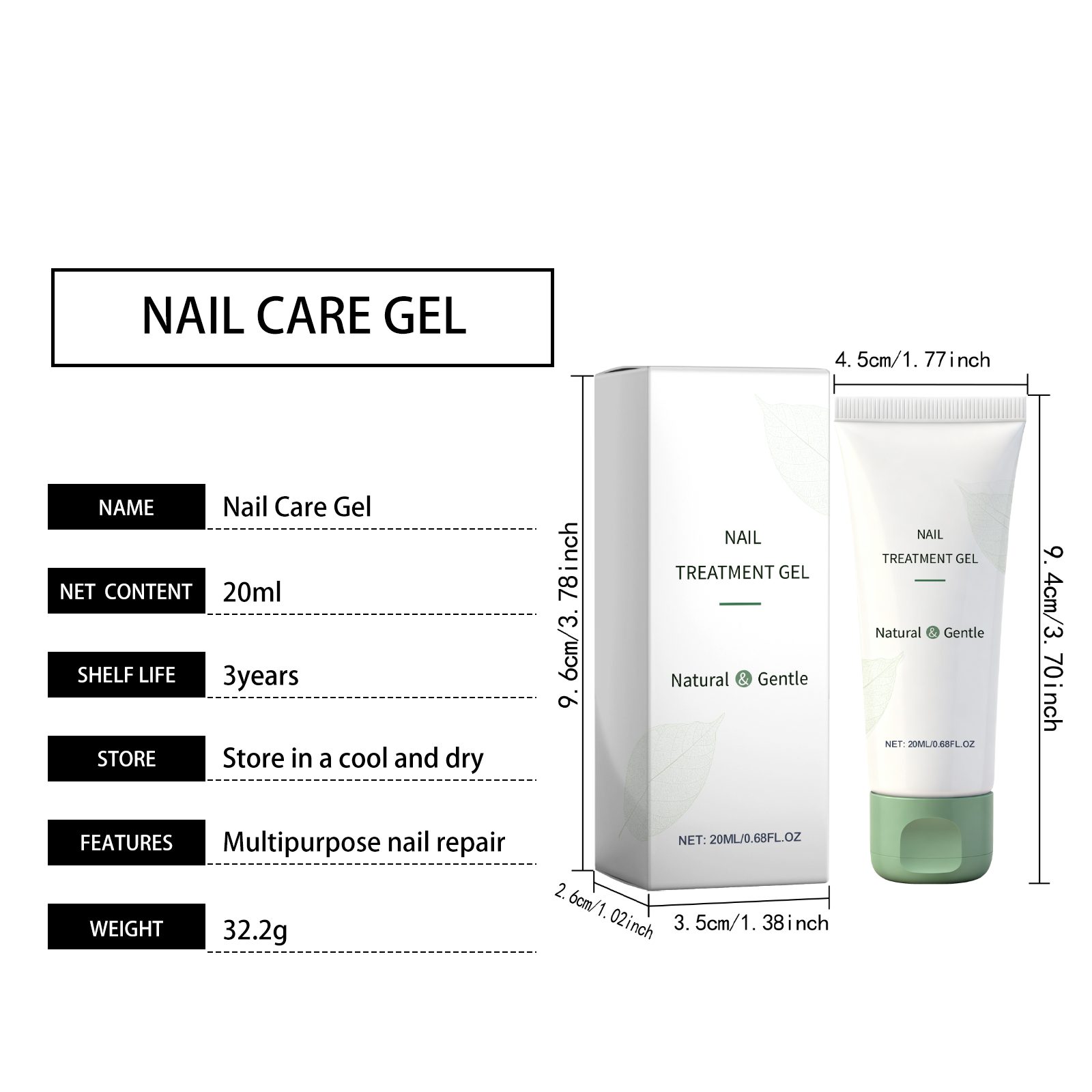 Nail Care Gel Moisturizing Cleansing Smoothing Surface Hand Nails Toe Nails Gentle Polishing Hydrating Cuticle Treatment