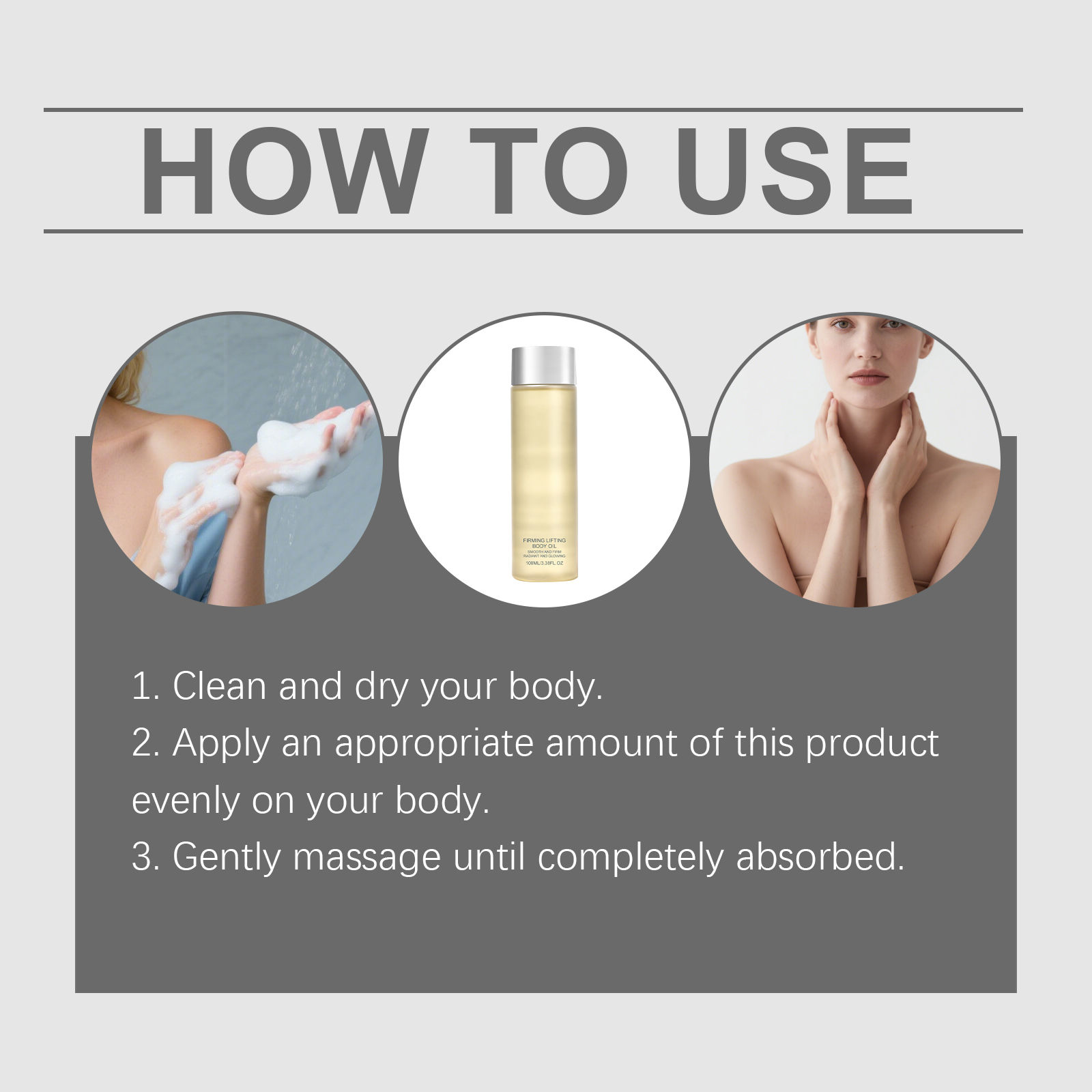 Body Skin Care Oil Mild Hydrating Moisturizing Gentle Lightweight Fast Absorb For External Skin Massage Application