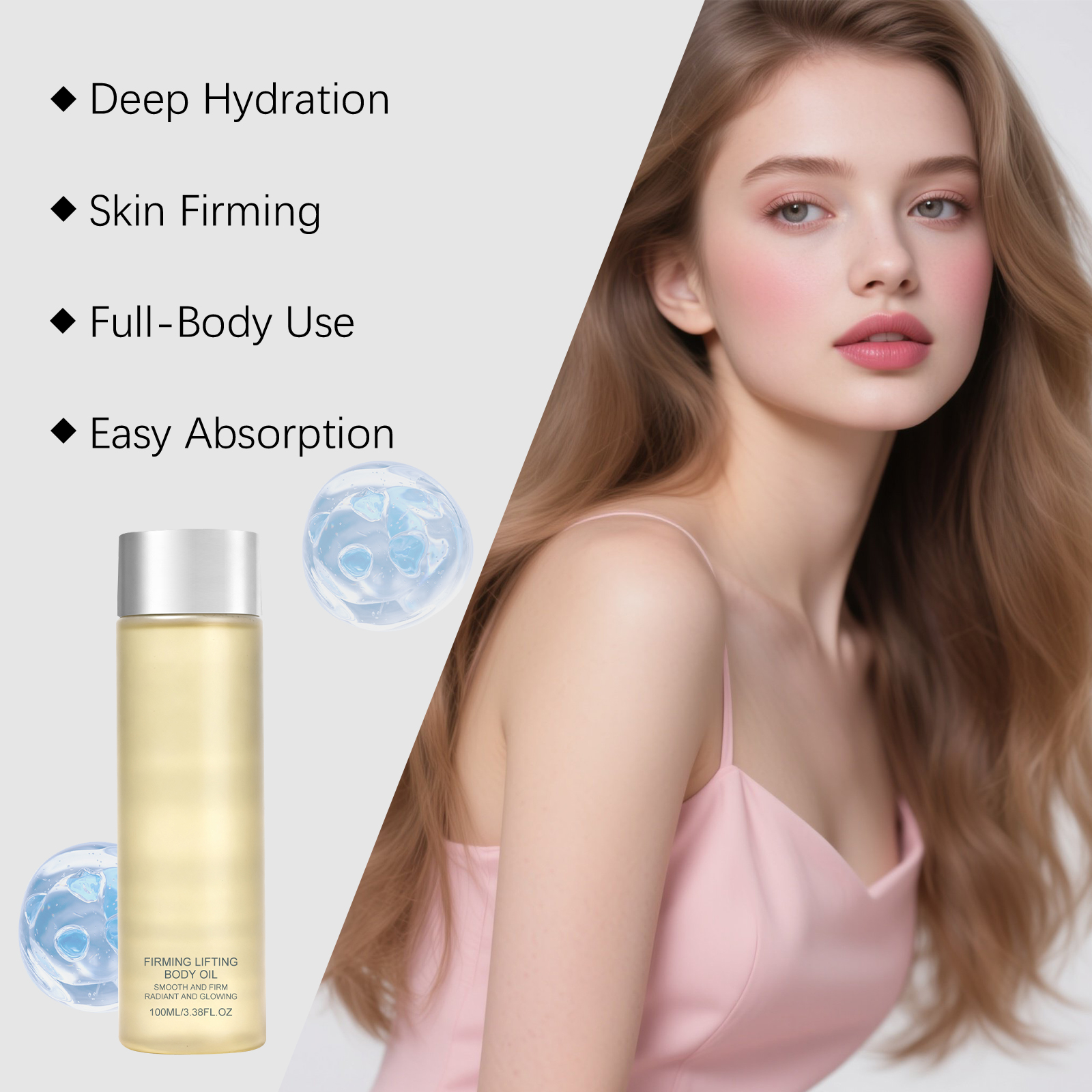 Body Skin Care Oil Mild Hydrating Moisturizing Gentle Lightweight Fast Absorb For External Skin Massage Application