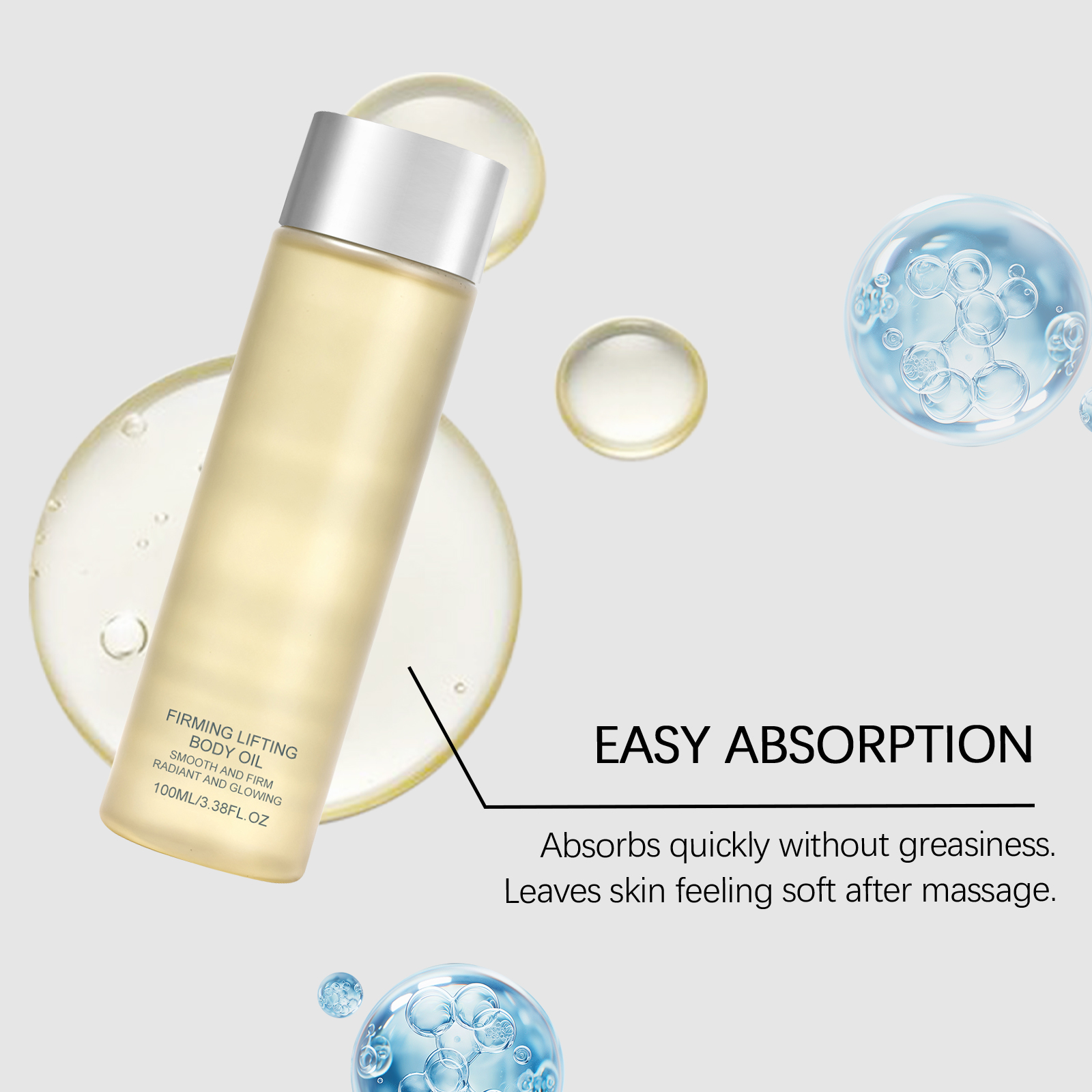 Body Skin Care Oil Mild Hydrating Moisturizing Gentle Lightweight Fast Absorb For External Skin Massage Application