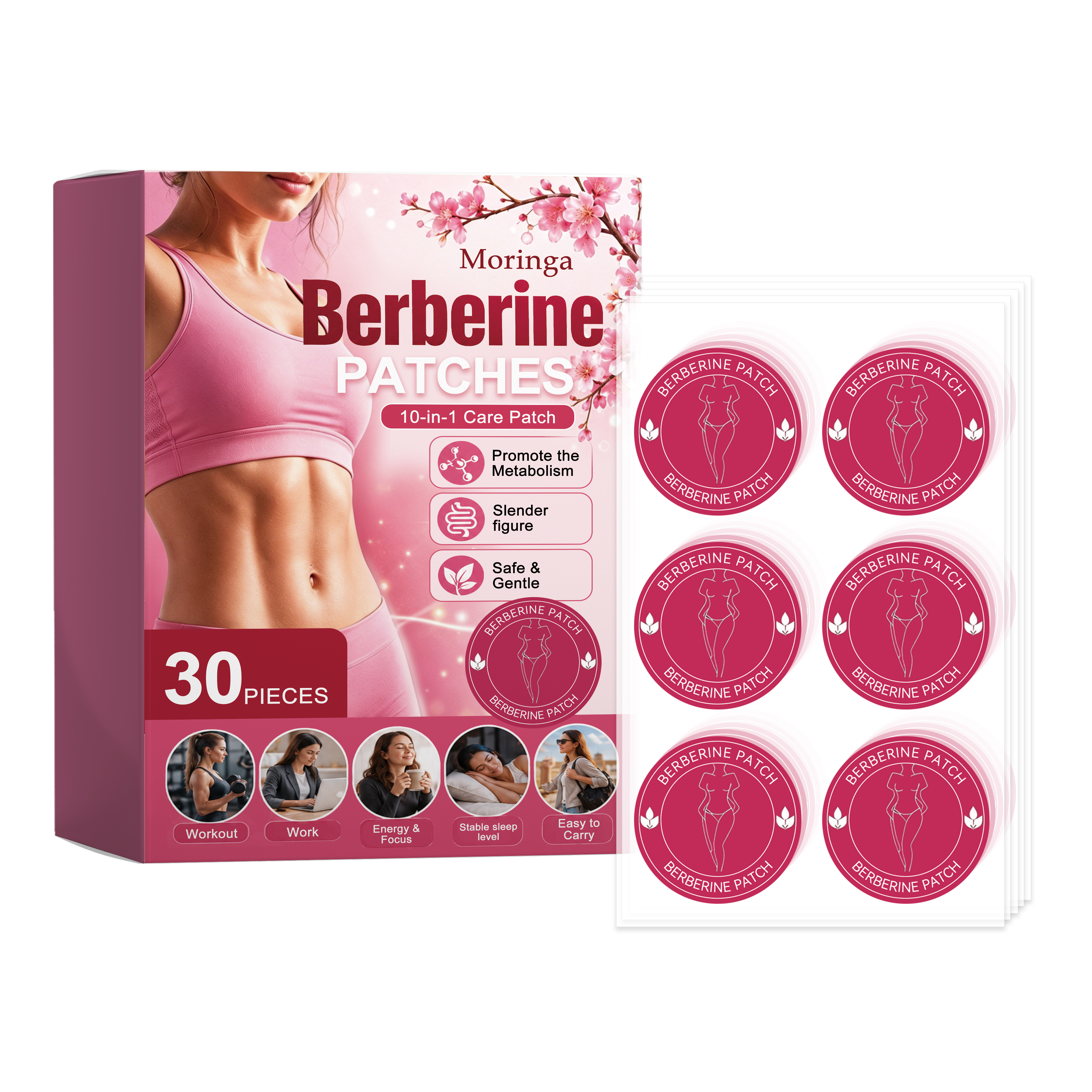 Moringa Care Patch Mild Formula Light Breathable Skin Friendly Body Shaping Portable Protection