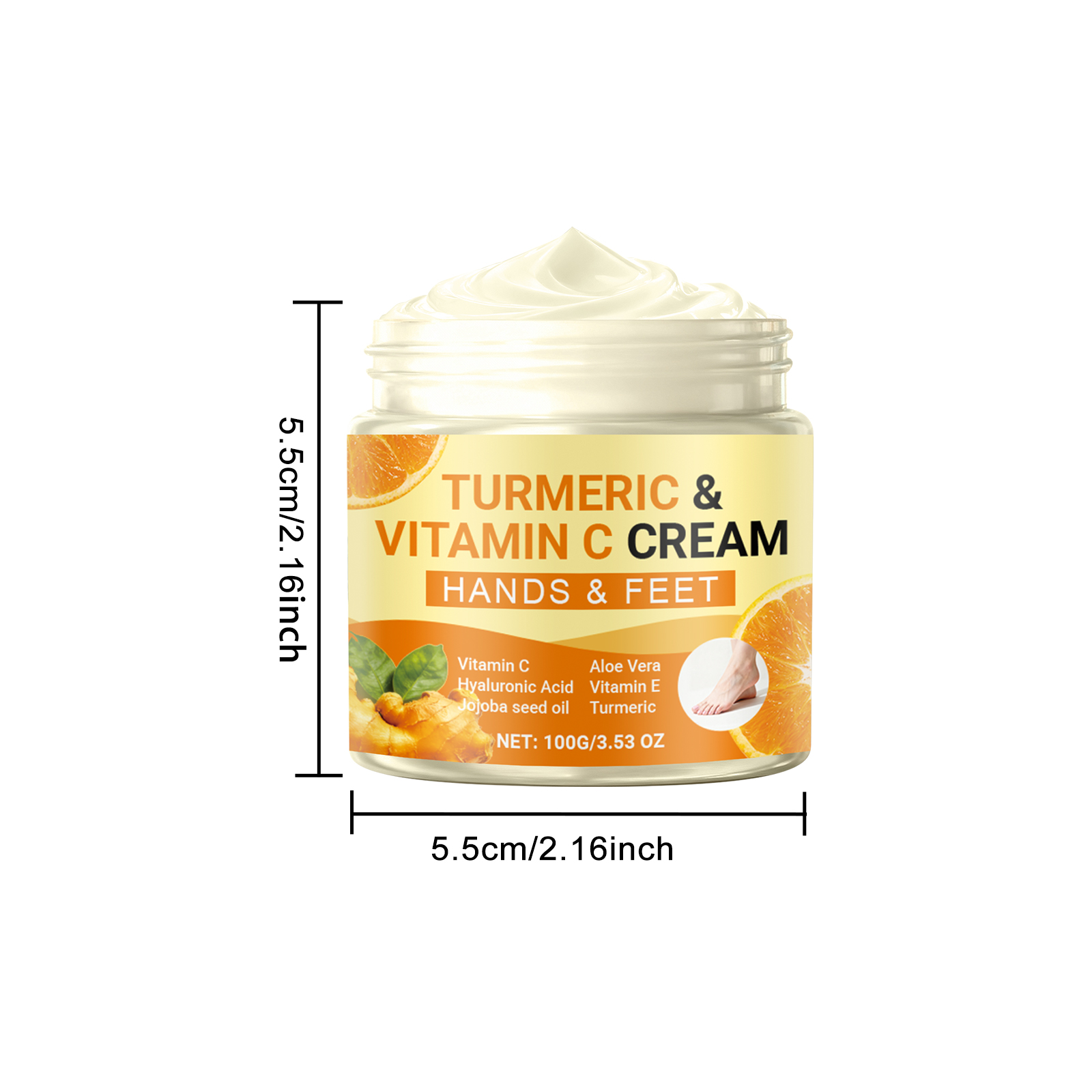 Turmeric Vitamin C Moisturizing Cream Nourishing Hydrating Dry Skin Foot Sole Autumn Winter Care