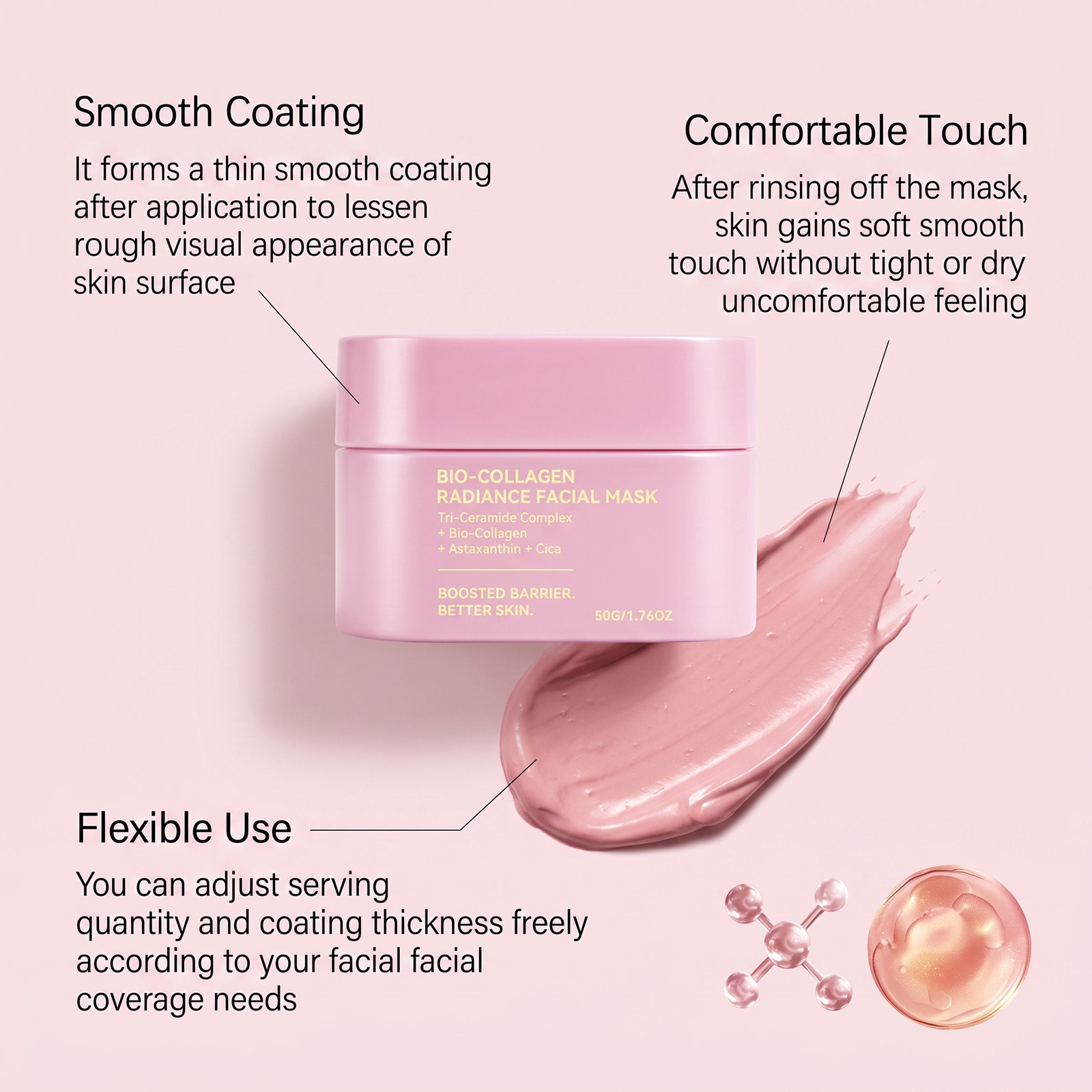 Collagen Brightening Mask Moisturizing Gentle Tender Hydrating Smearing Facial Skin Care Product