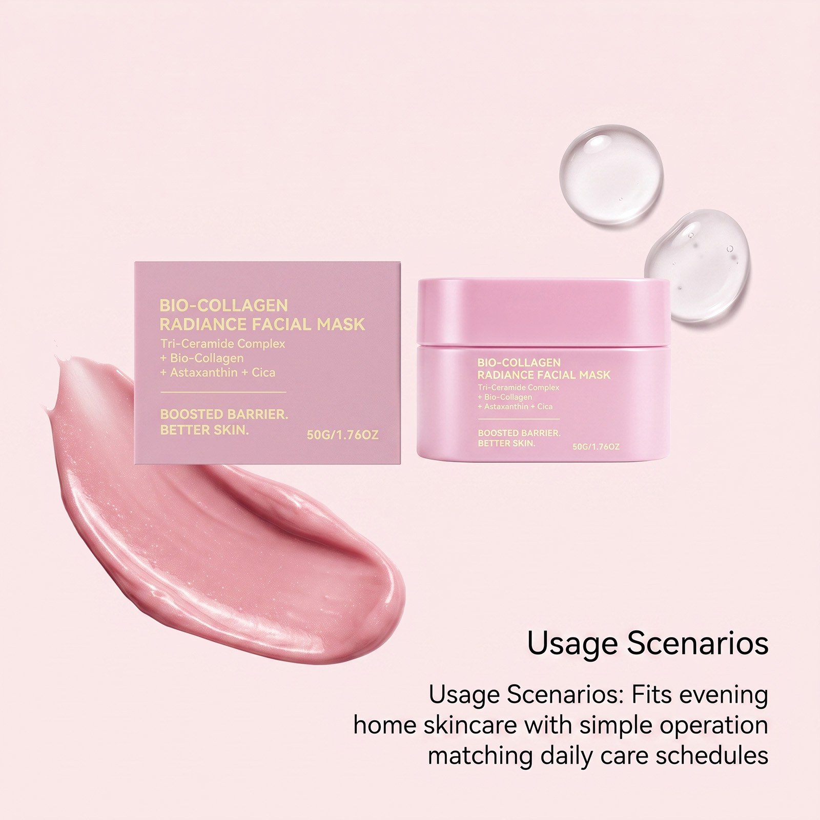 Collagen Brightening Mask Moisturizing Gentle Tender Hydrating Smearing Facial Skin Care Product