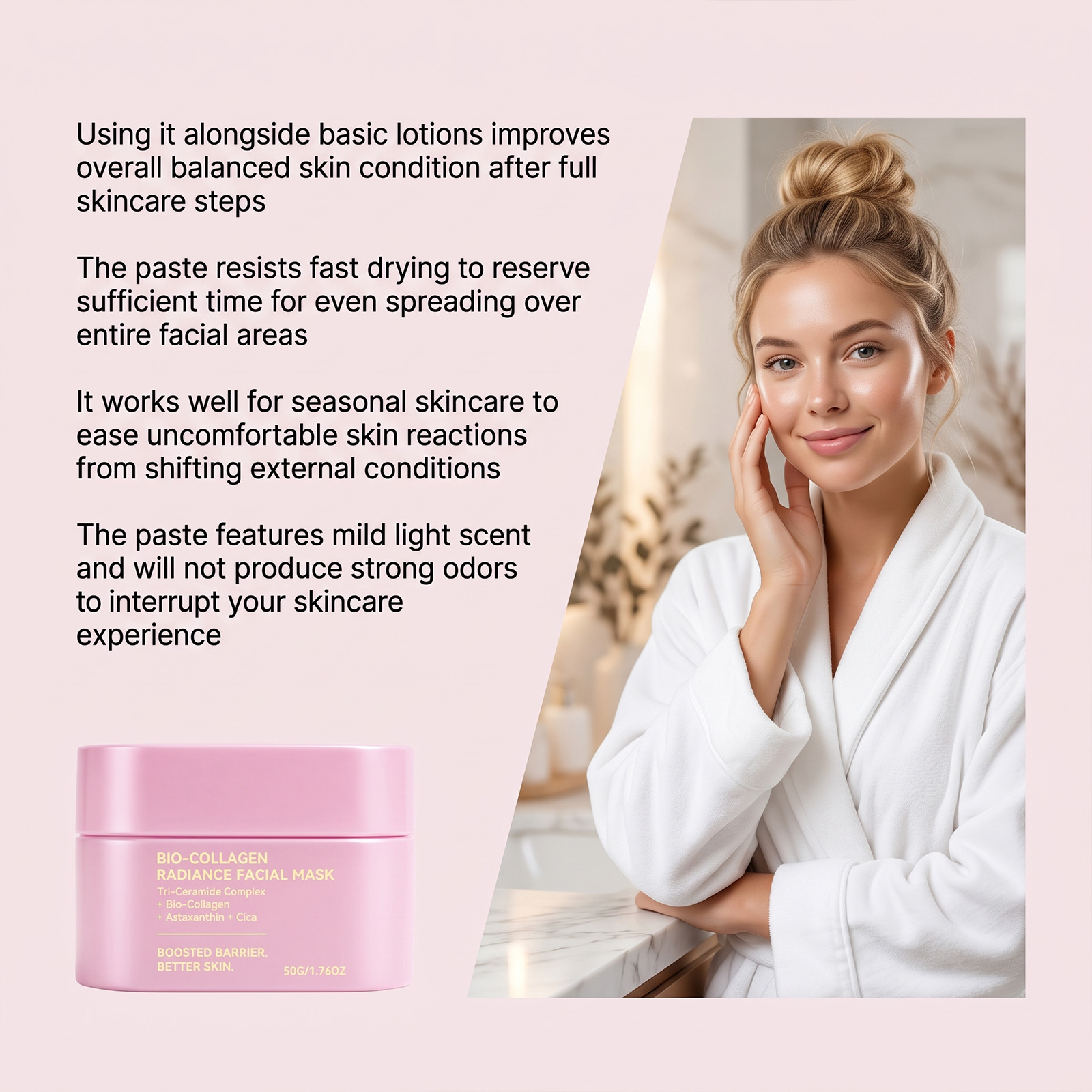 Collagen Brightening Mask Moisturizing Gentle Tender Hydrating Smearing Facial Skin Care Product