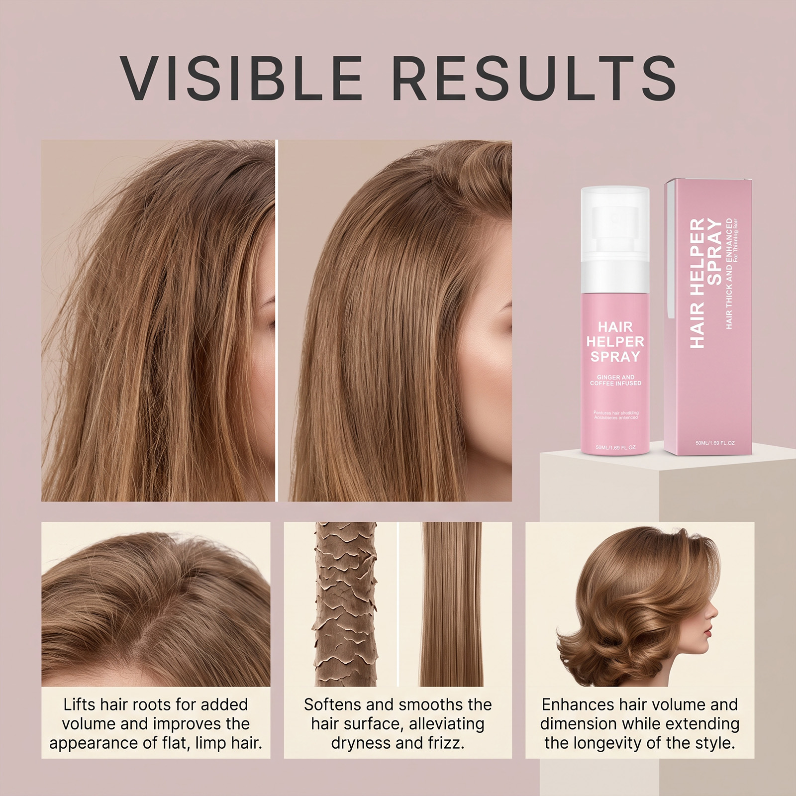 Moisturizing Softening Hair Care Spray Nourishes Dry Hair Protects Scalp Improves Fluffy Texture