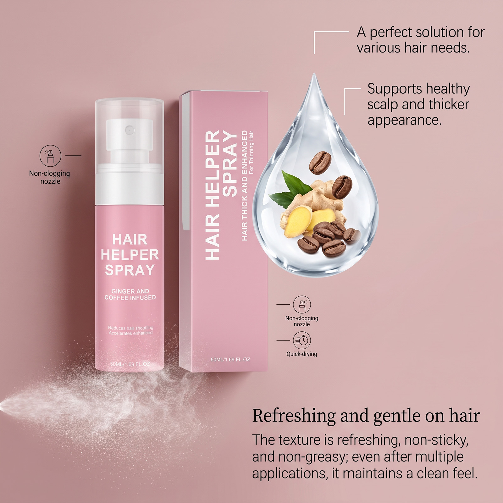 Moisturizing Softening Hair Care Spray Nourishes Dry Hair Protects Scalp Improves Fluffy Texture