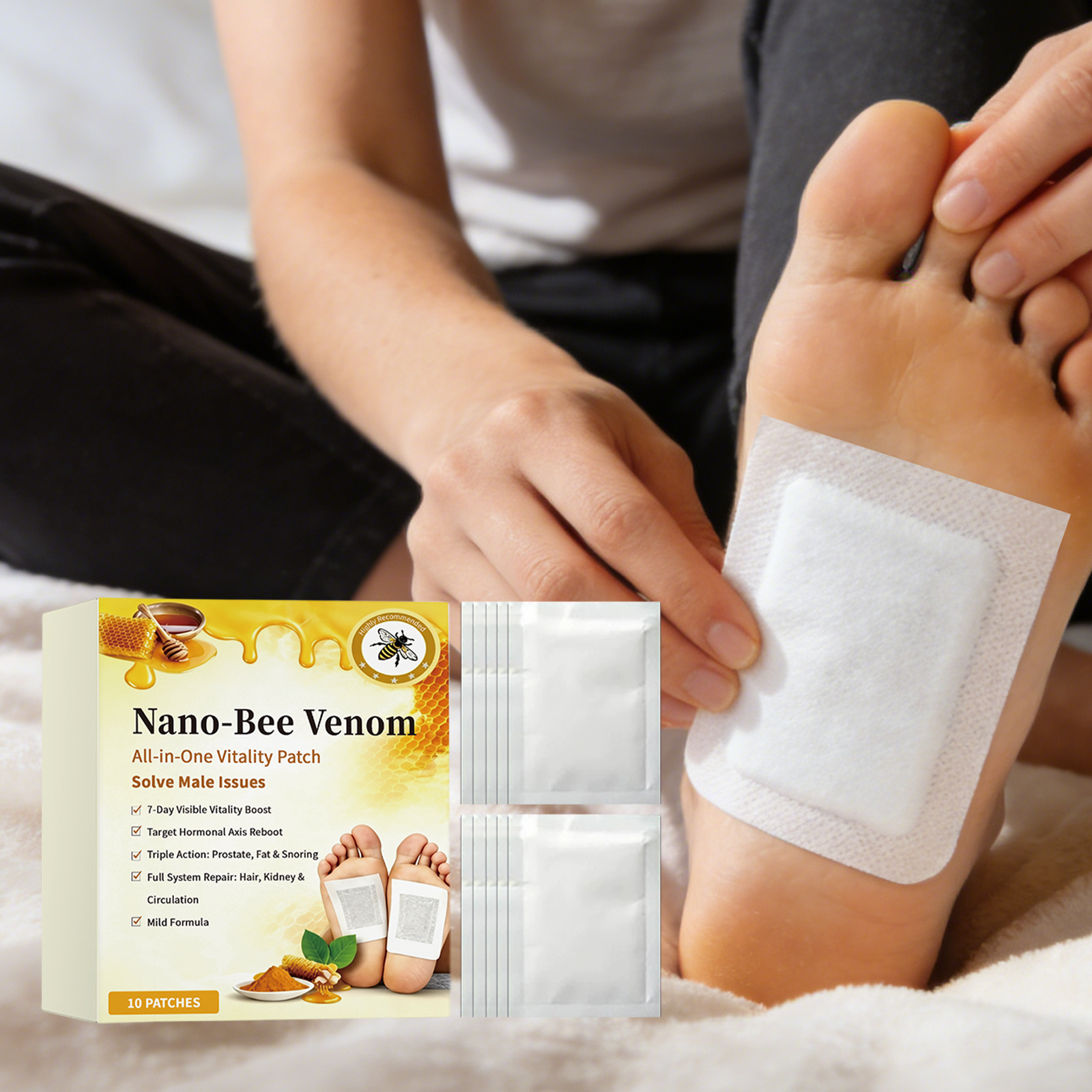 Body Care Foot Patch Herbal Ingredients Mild Care Body Skin Comfort Soft Breathable Fit Foot Patch
