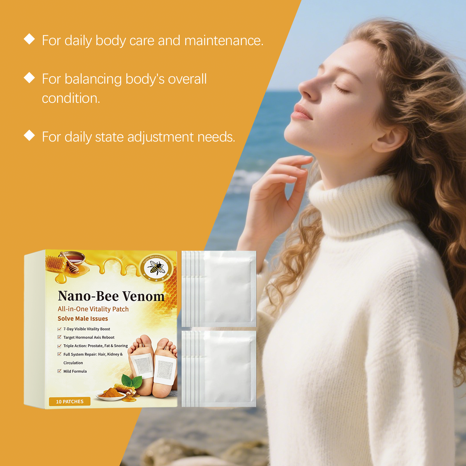 Body Care Foot Patch Herbal Ingredients Mild Care Body Skin Comfort Soft Breathable Fit Foot Patch
