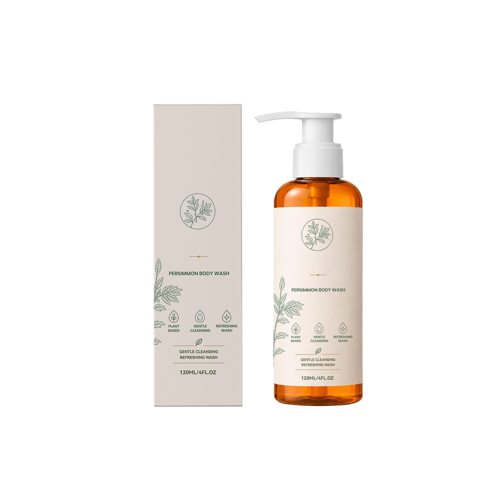 Persimmon Refreshing Body Wash Gentle Cleansing Fresh Deodorizing Hydrating Moisturizing Sensitive Skin Applicable Bath Lotion