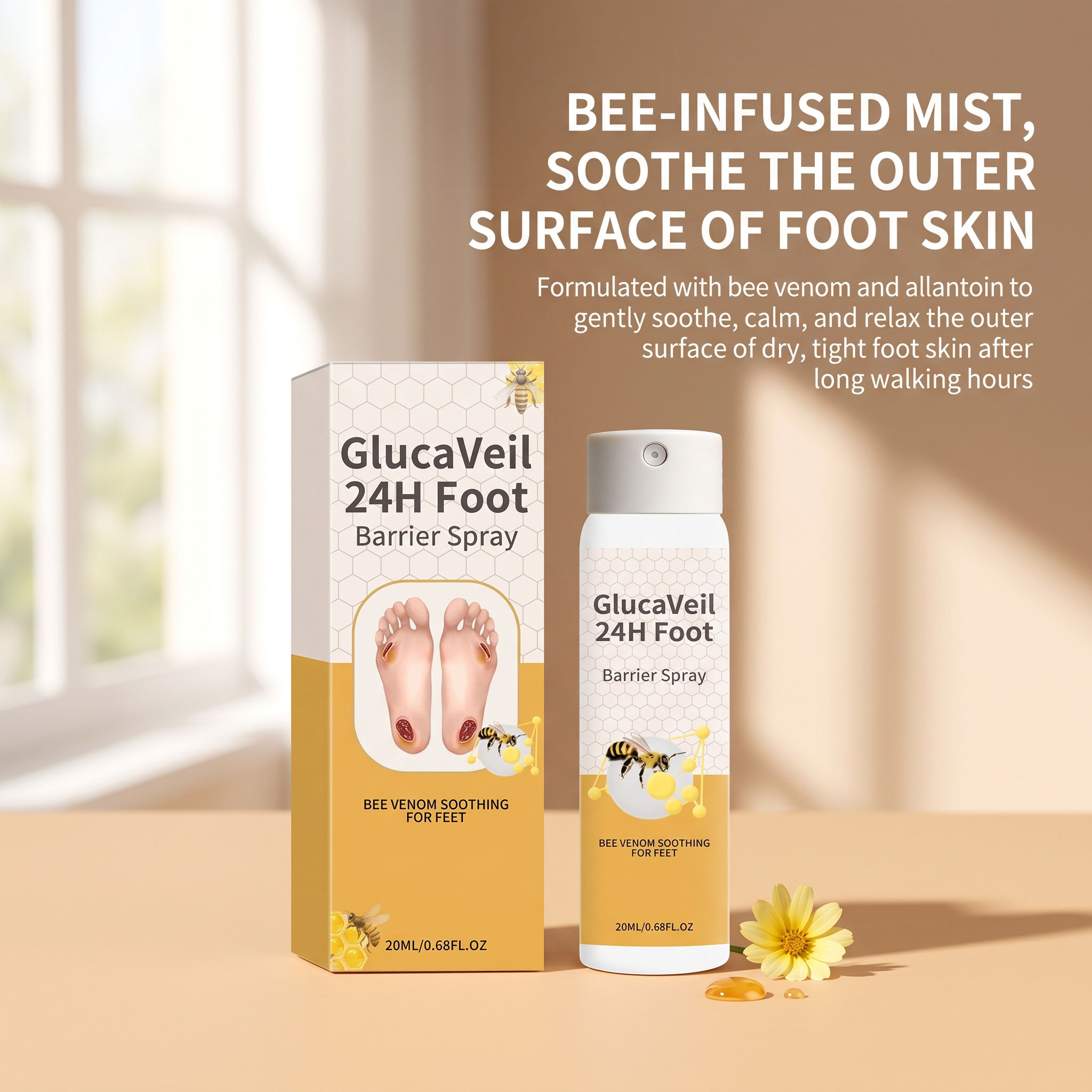 Bee Venom Foot Care Spray Gentle Cleansing Foot Skin Comfort Care Refreshing Daily Care Spray