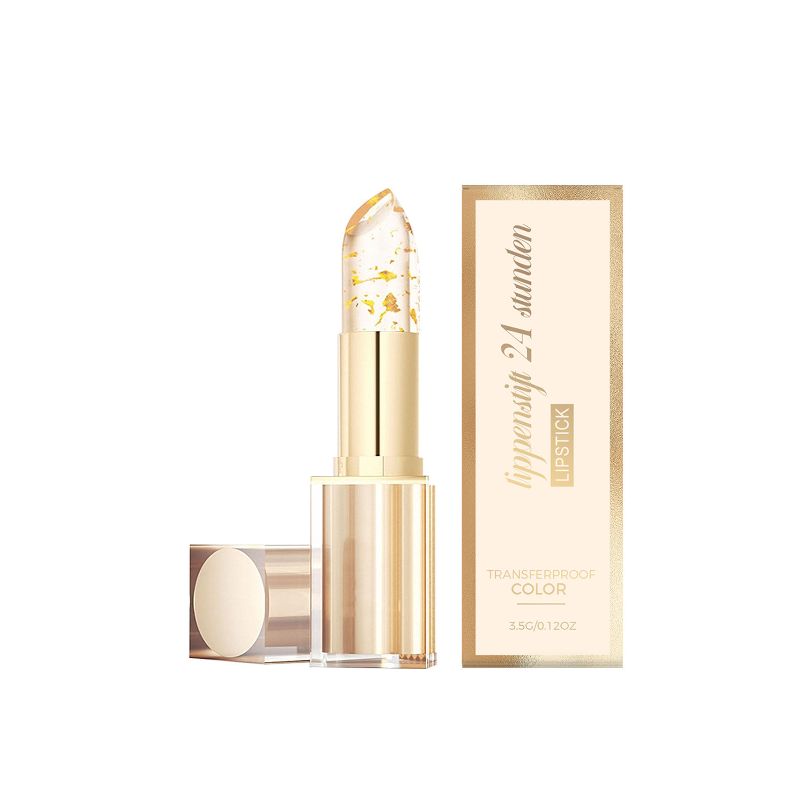 Gold Leaf Temperature Change Moisturizing Lip Balm Daily Care Lip Skin Smooth Pink Light Non Sticky Non Cup