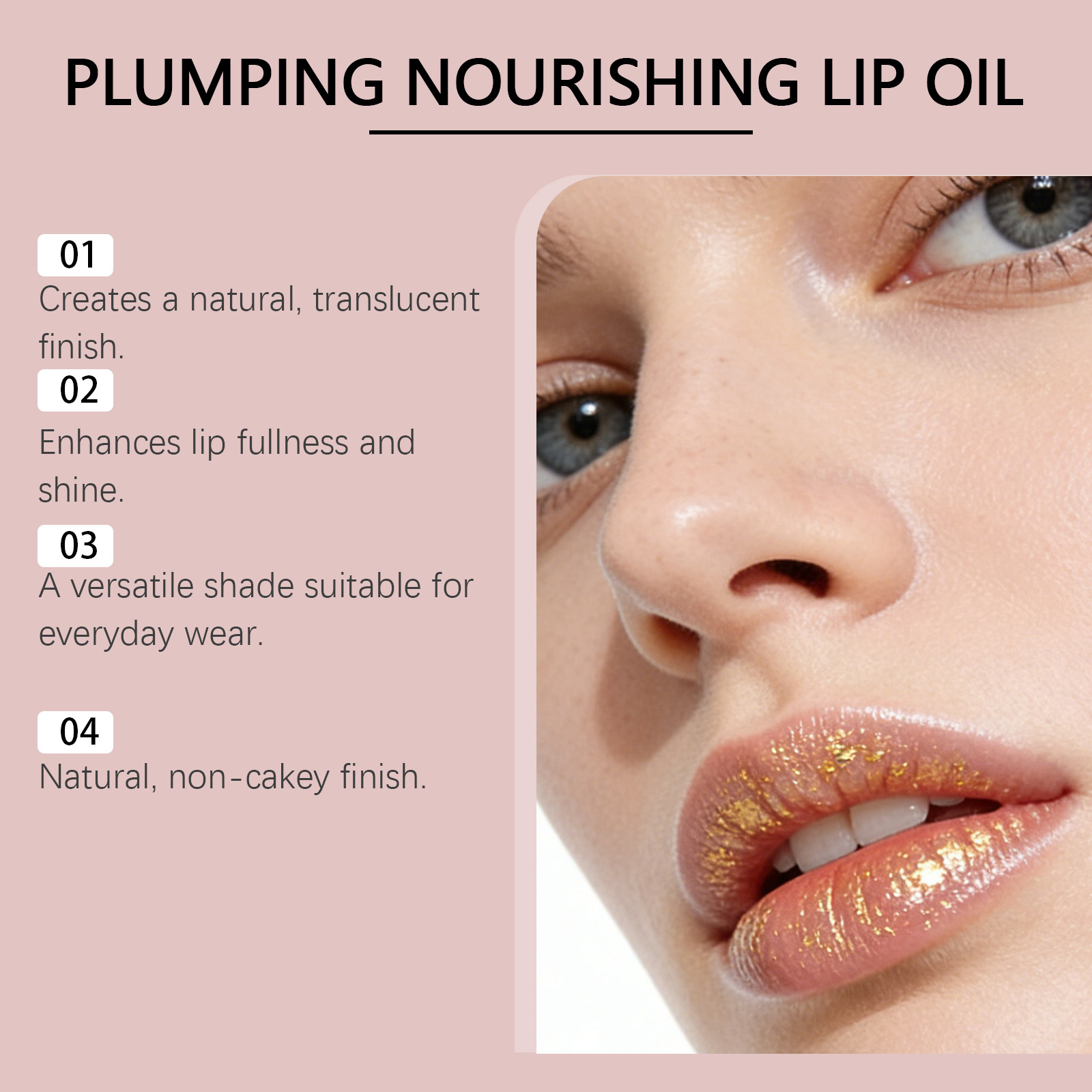 Gold Leaf Temperature Change Moisturizing Lip Balm Daily Care Lip Skin Smooth Pink Light Non Sticky Non Cup