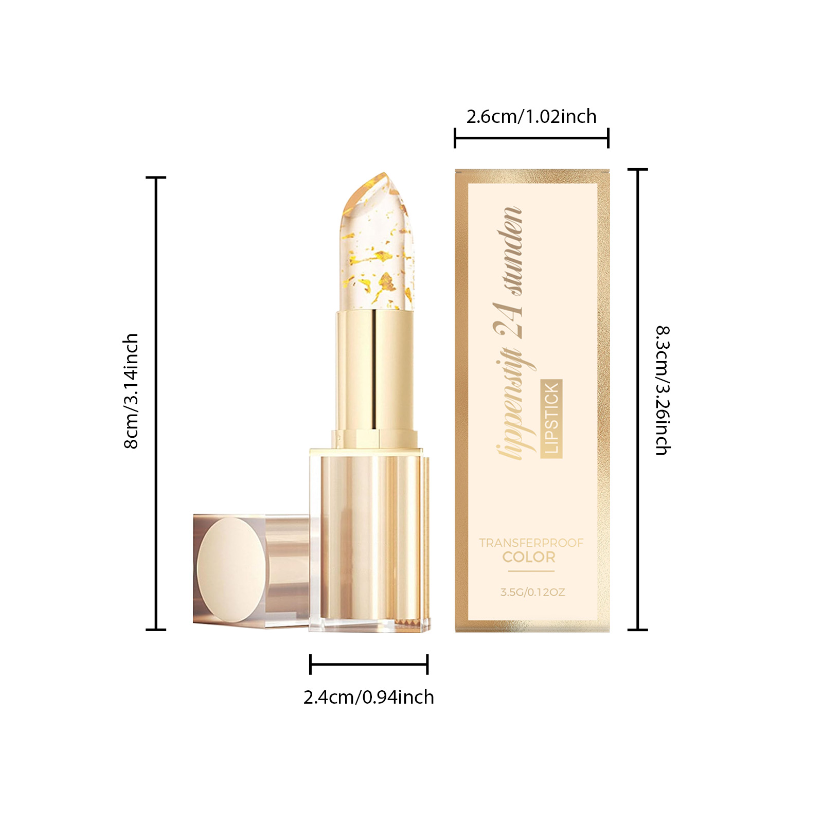 Gold Leaf Temperature Change Moisturizing Lip Balm Daily Care Lip Skin Smooth Pink Light Non Sticky Non Cup