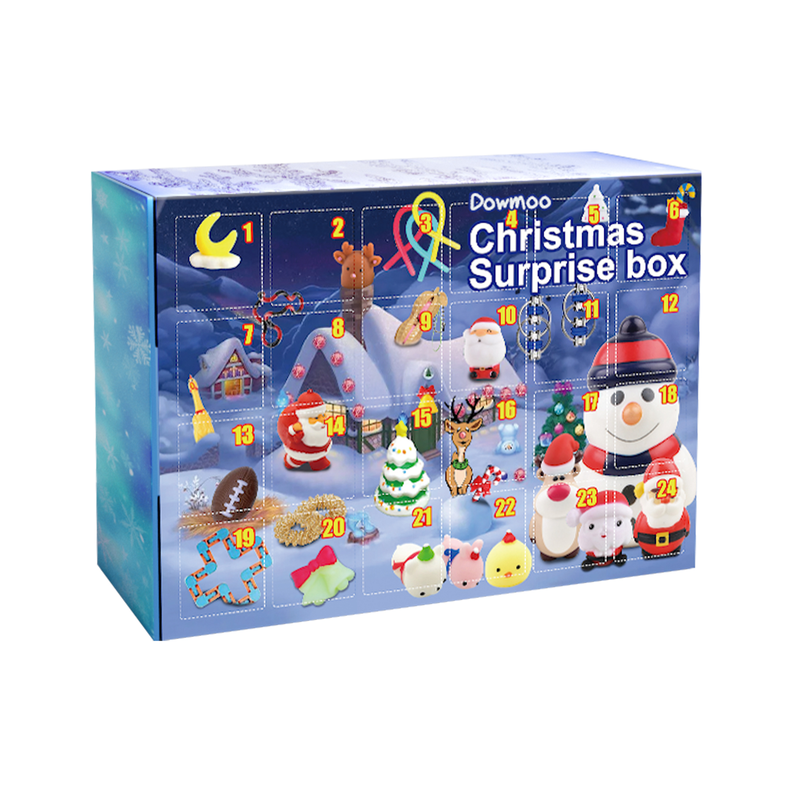 Dowmoo Christmas Surprise Blind Box Christmas Stress Relief Toy Festival Atmosphere 24 Grid Random Hidden Blind Box Gift