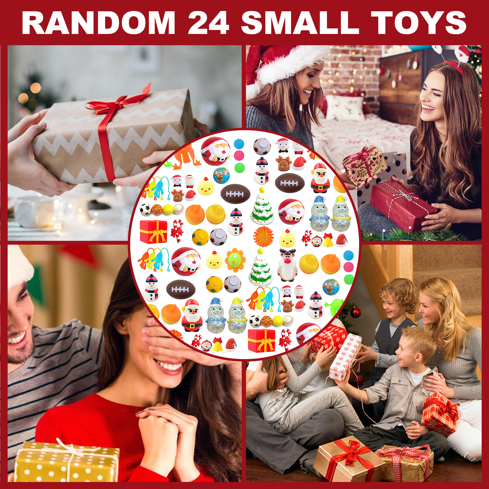 Dowmoo Christmas Surprise Blind Box Christmas Stress Relief Toy Festival Atmosphere 24 Grid Random Hidden Blind Box Gift