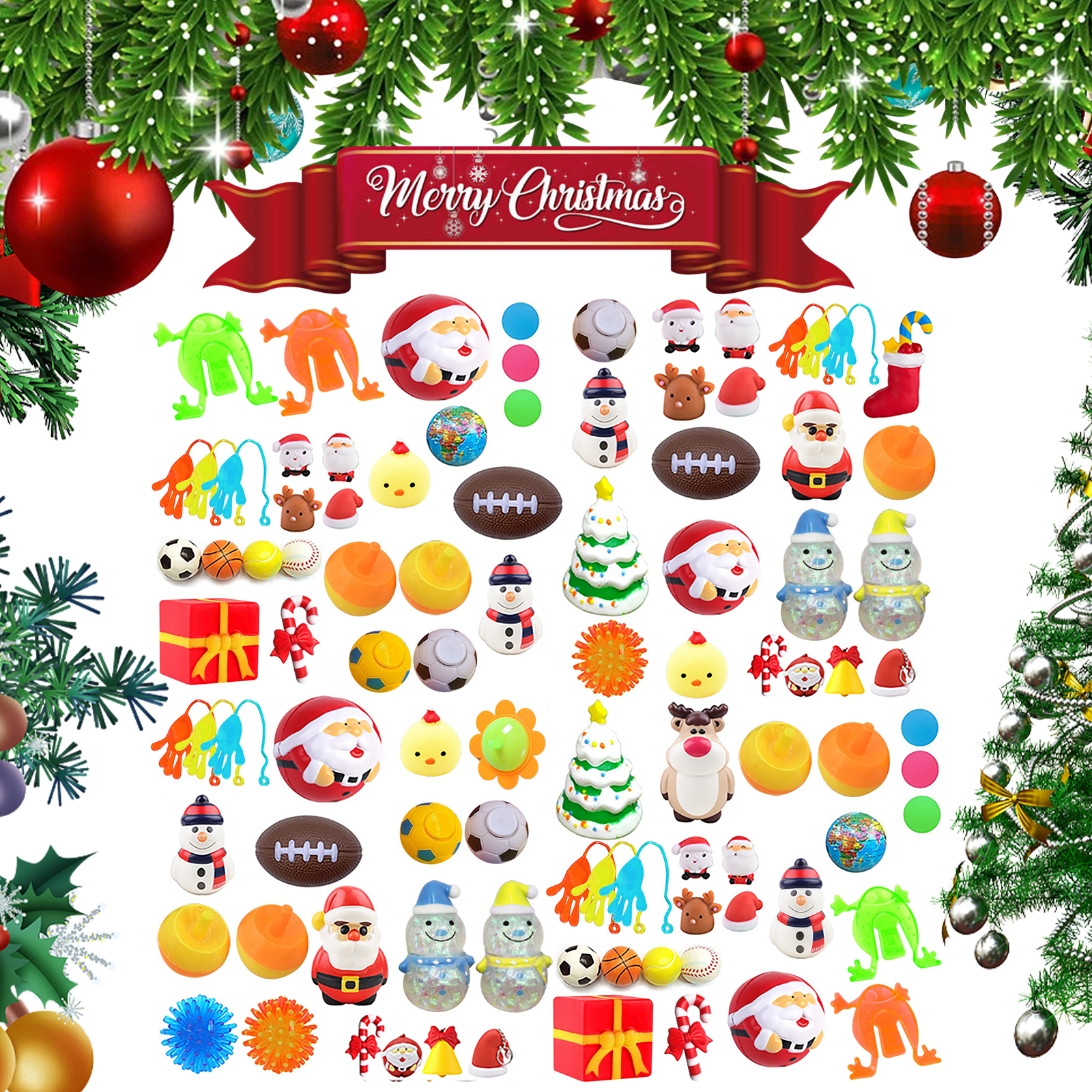 Dowmoo Christmas Surprise Blind Box Christmas Stress Relief Toy Festival Atmosphere 24 Grid Random Hidden Blind Box Gift