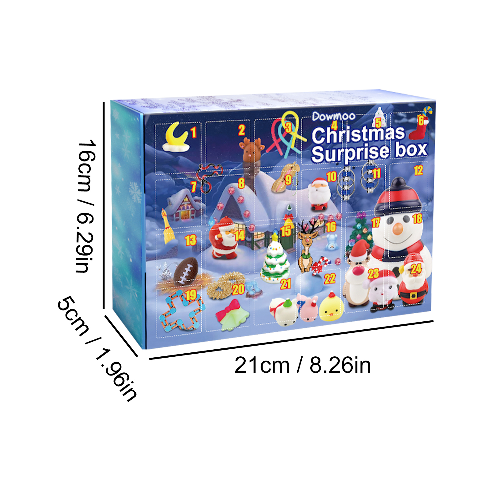 Dowmoo Christmas Surprise Blind Box Christmas Stress Relief Toy Festival Atmosphere 24 Grid Random Hidden Blind Box Gift