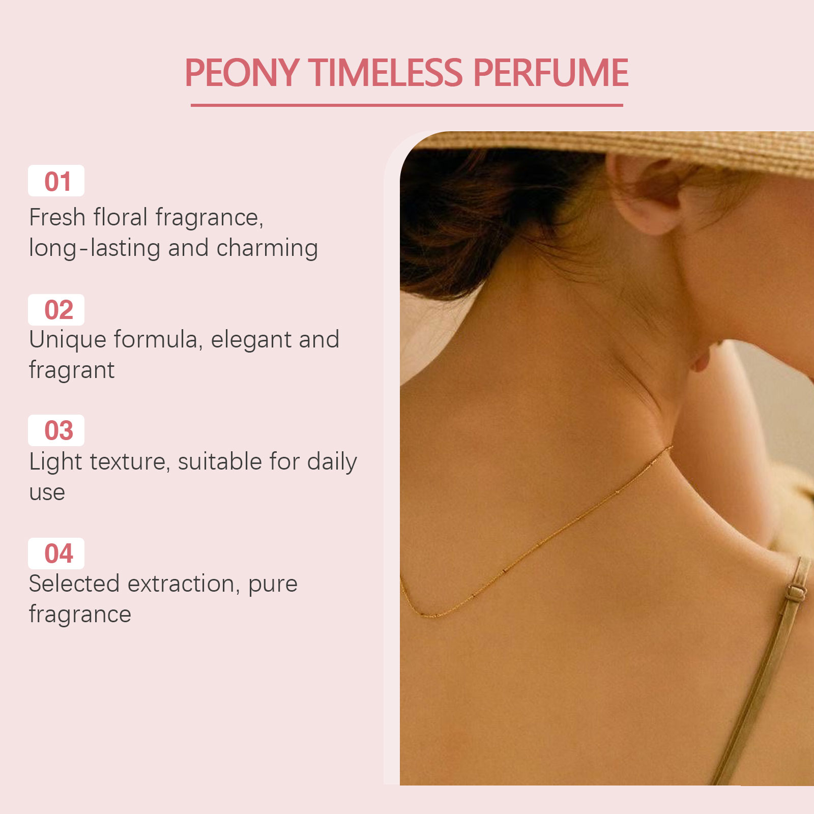 Peony Scent Eternal Perfume Natural Fresh Fragrance Release Charm Long Lasting Light Elegant Charm Dating Atmosphere Perfume