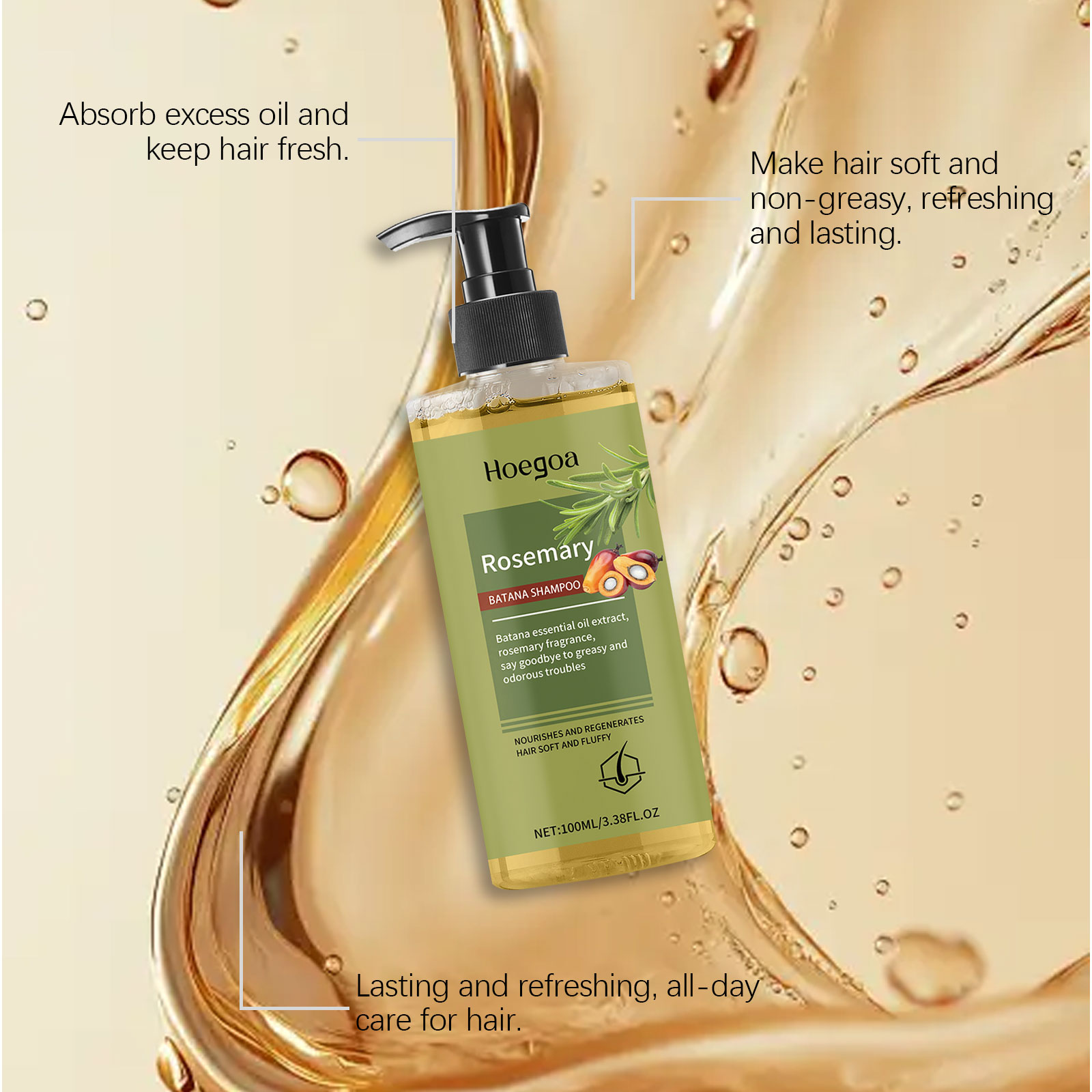 Rosemary Shampoo Moisturizes Cleanses Scalp Strengthens Hair Reduces Scalp Discomfort For Daily Hair Care