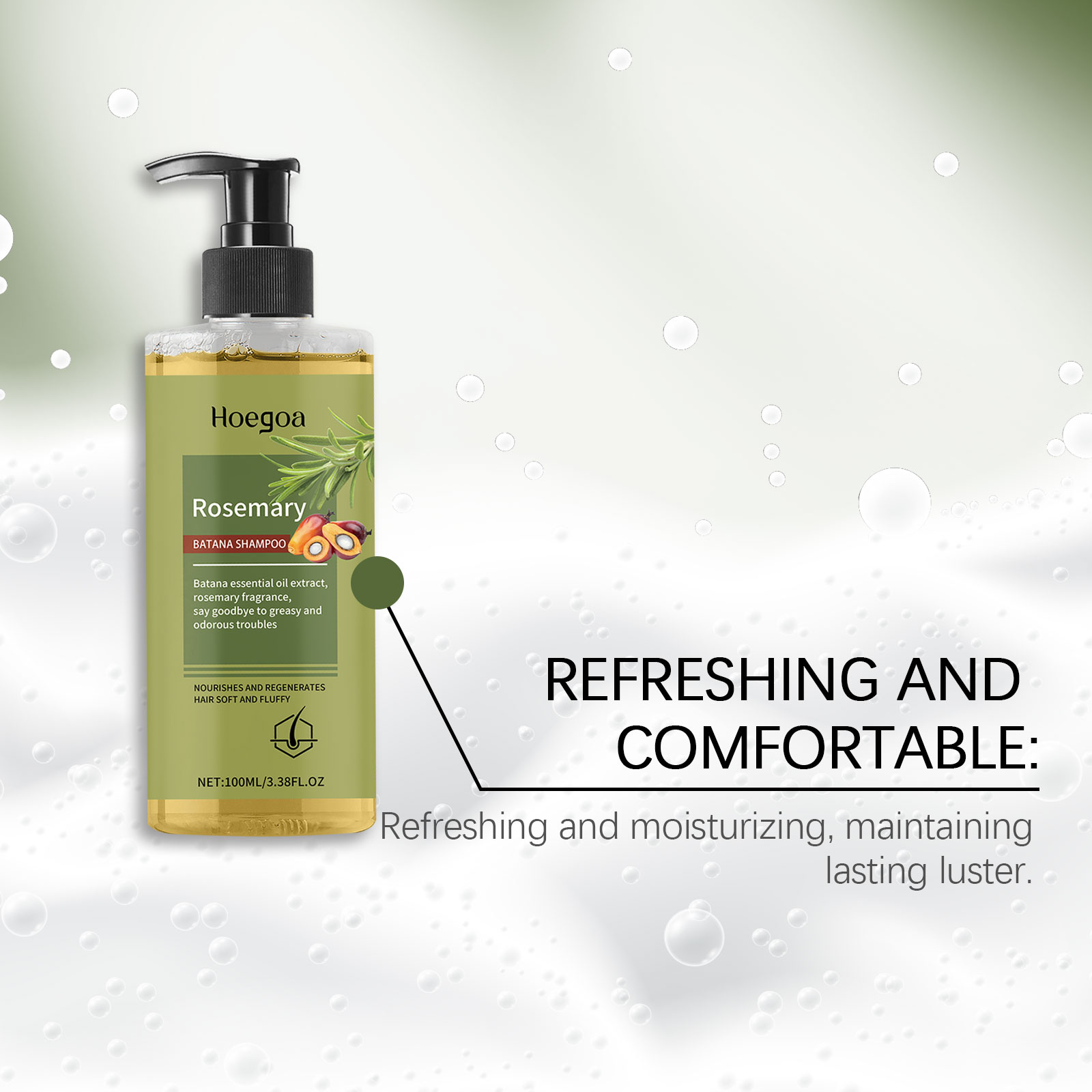 Rosemary Shampoo Moisturizes Cleanses Scalp Strengthens Hair Reduces Scalp Discomfort For Daily Hair Care