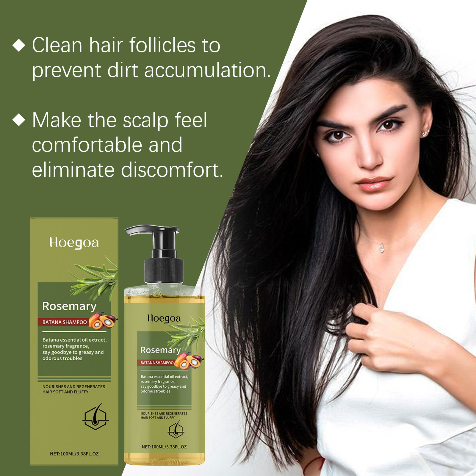 Rosemary Shampoo Moisturizes Cleanses Scalp Strengthens Hair Reduces Scalp Discomfort For Daily Hair Care